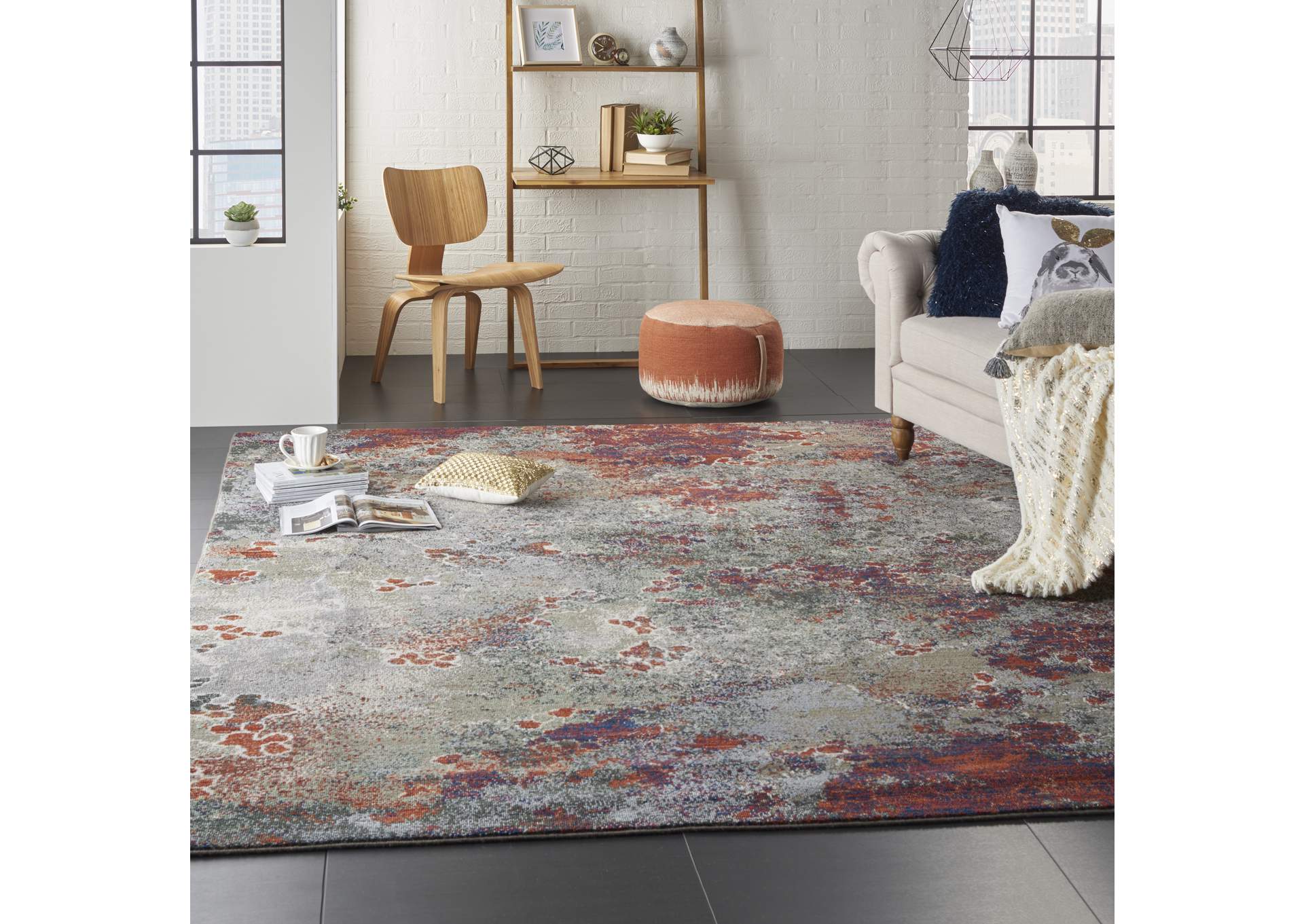 Nourison Artworks ATW02 Grey Multicolor 10'x13' Rug,Nourison