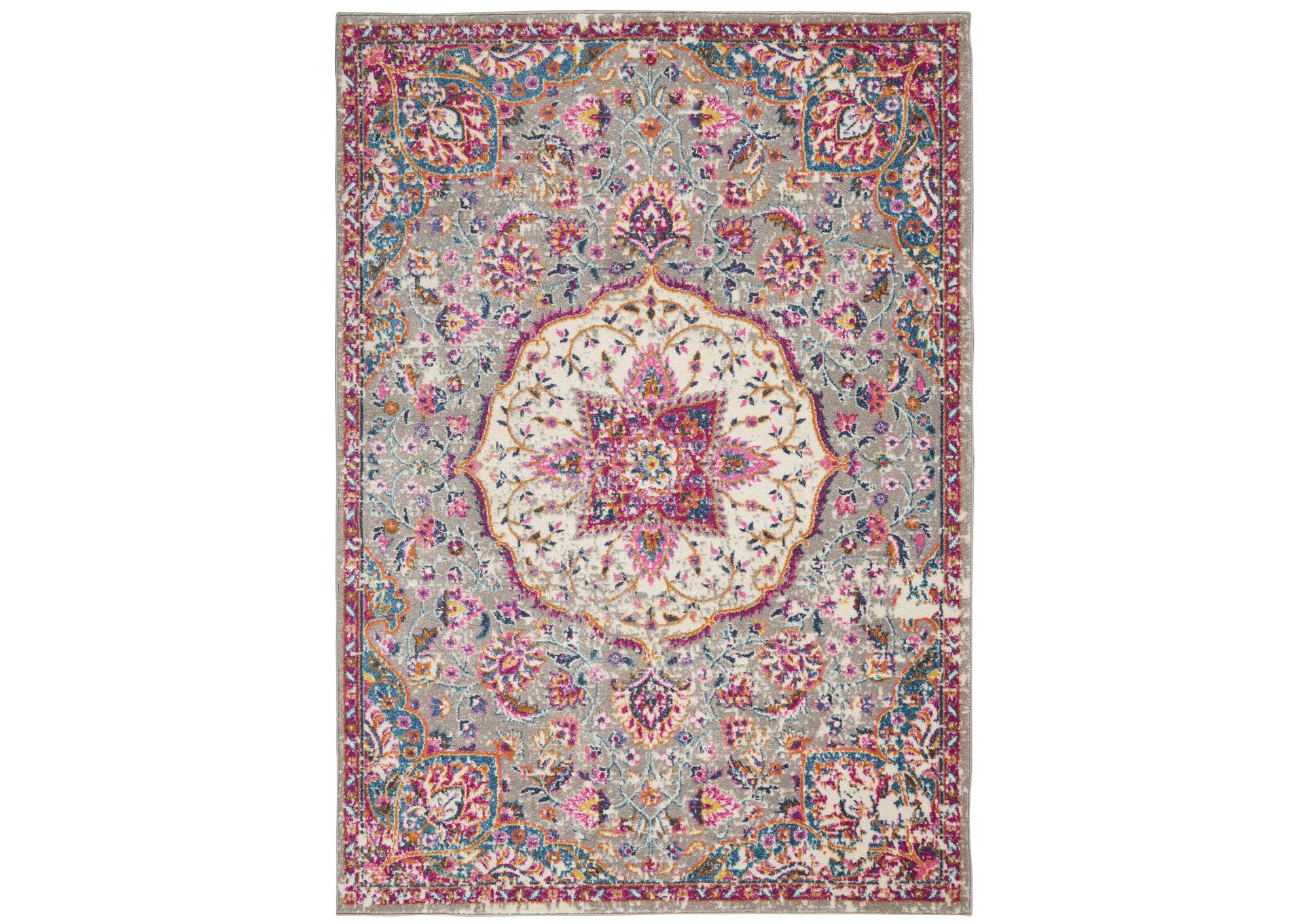 Nourison Passion Bohemian Grey Multi Colored Area Rug,Nourison