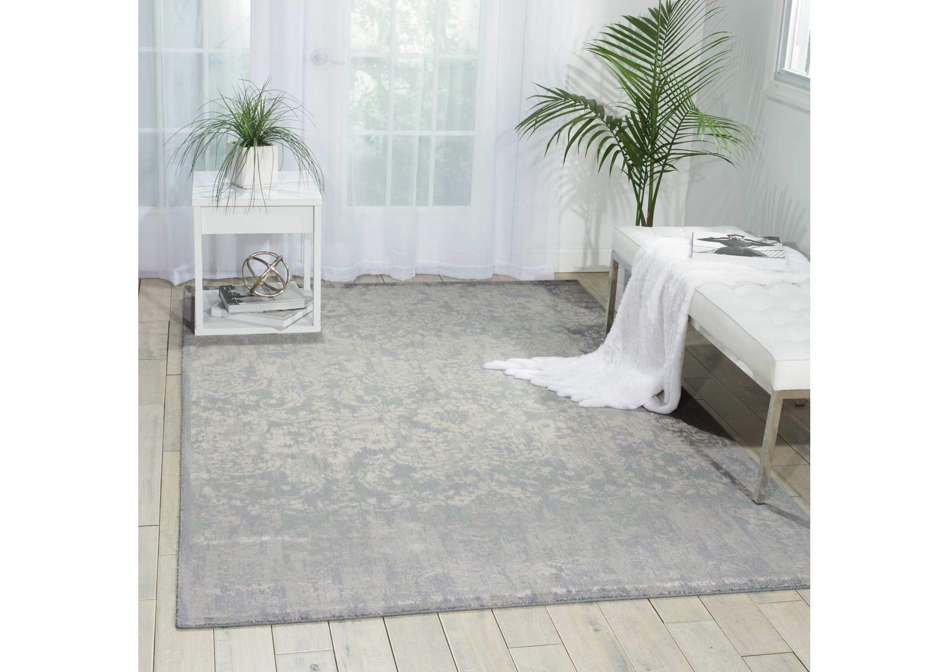 Nourison Twilight TWI05 Slate Blue and Grey 8'x10' Large Rug,Nourison