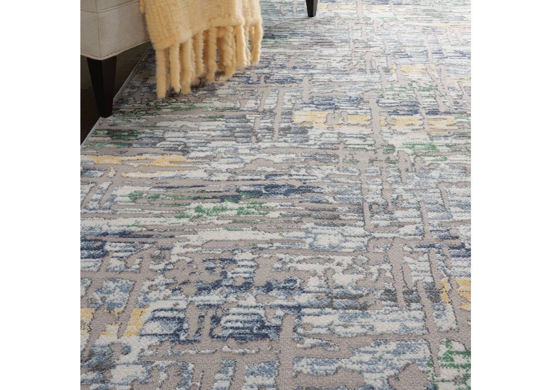 Nourison Urban Chic URC01 Grey Multicolor 5'x8' Abstract Area Rug,Nourison