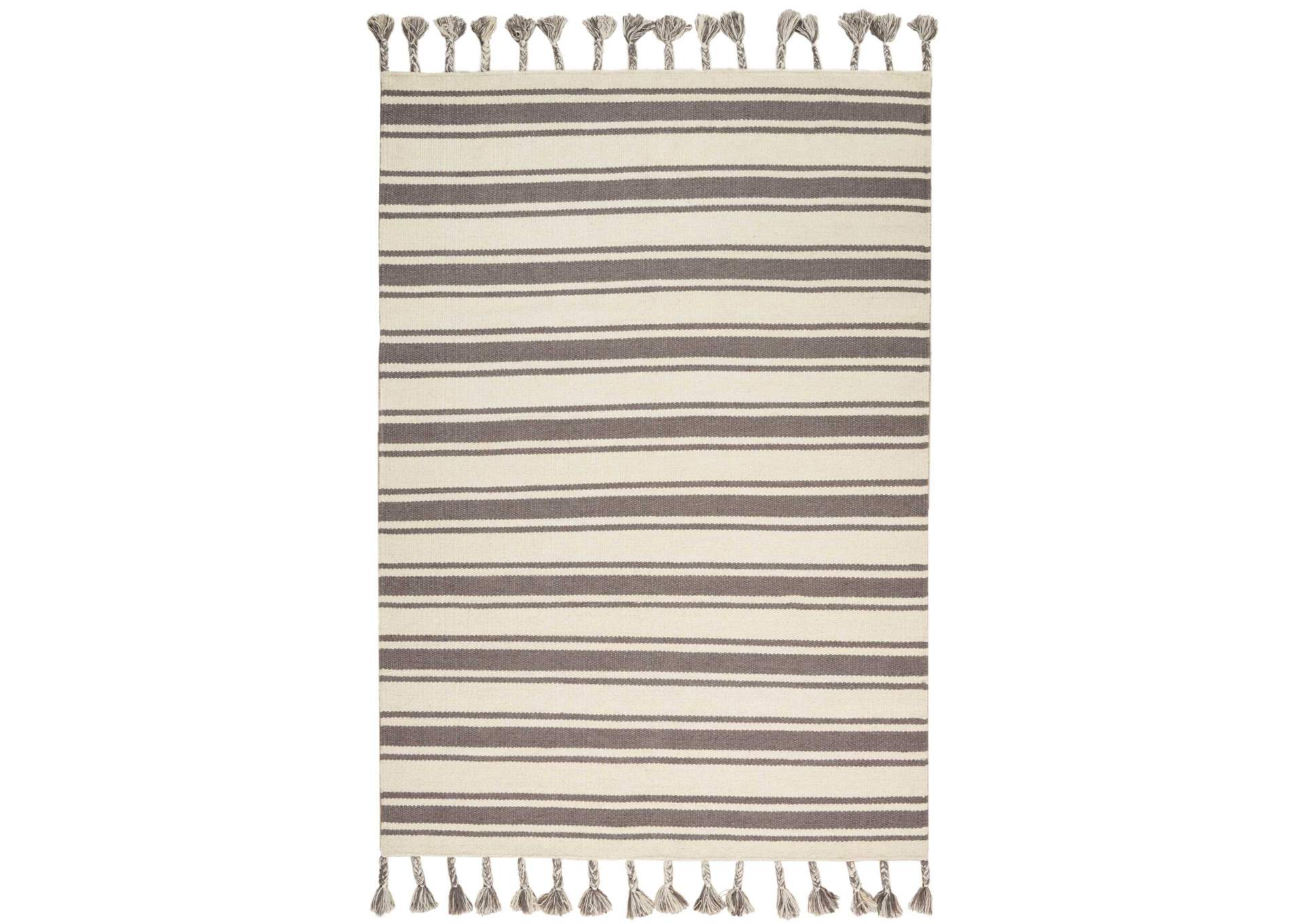Nourison Rio Vista DST01 Grey and White 4'x7' Area Rug,Nourison