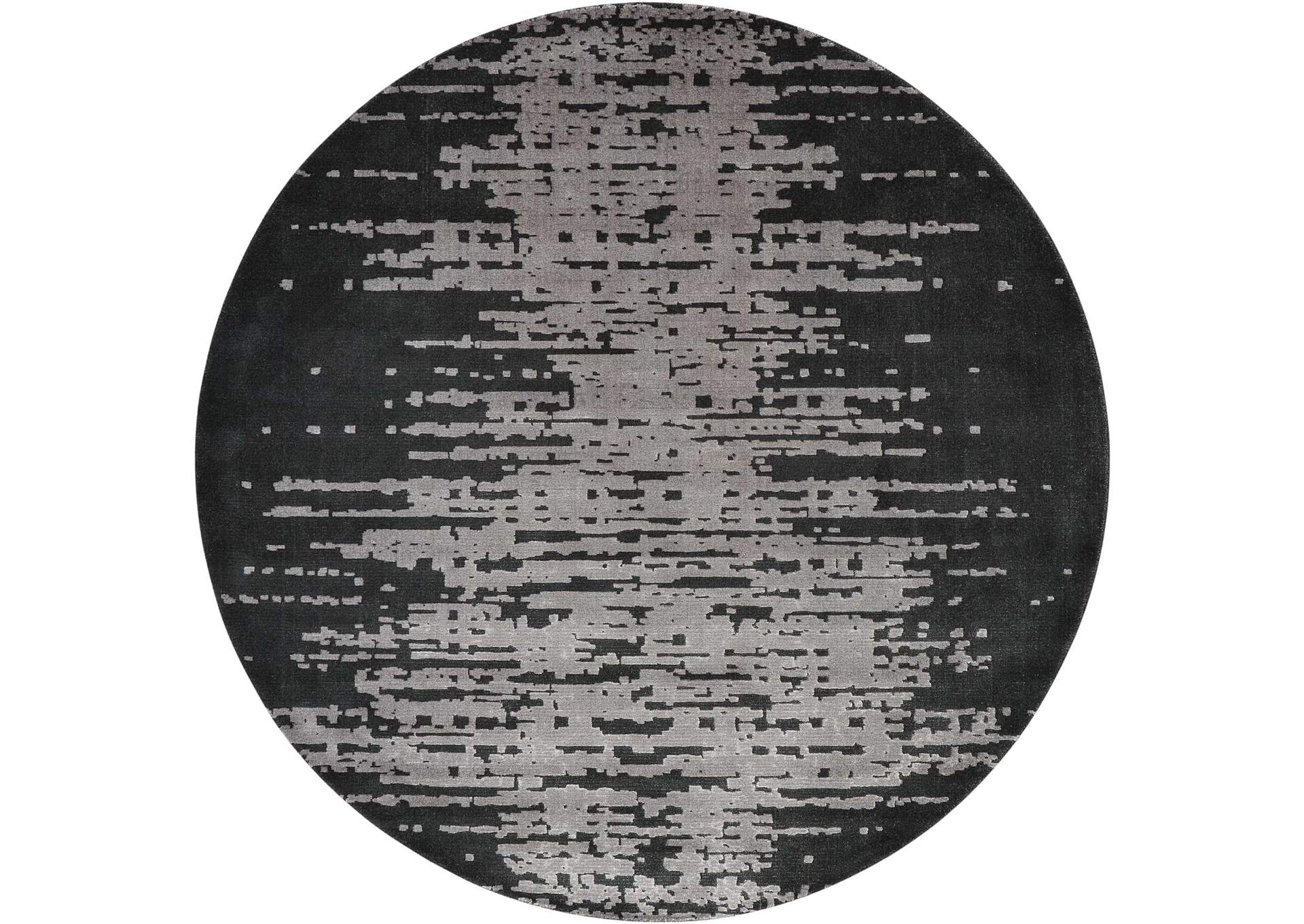 Nourison Twilight TWI11 Black and Grey 8' Round Large Rug,Nourison
