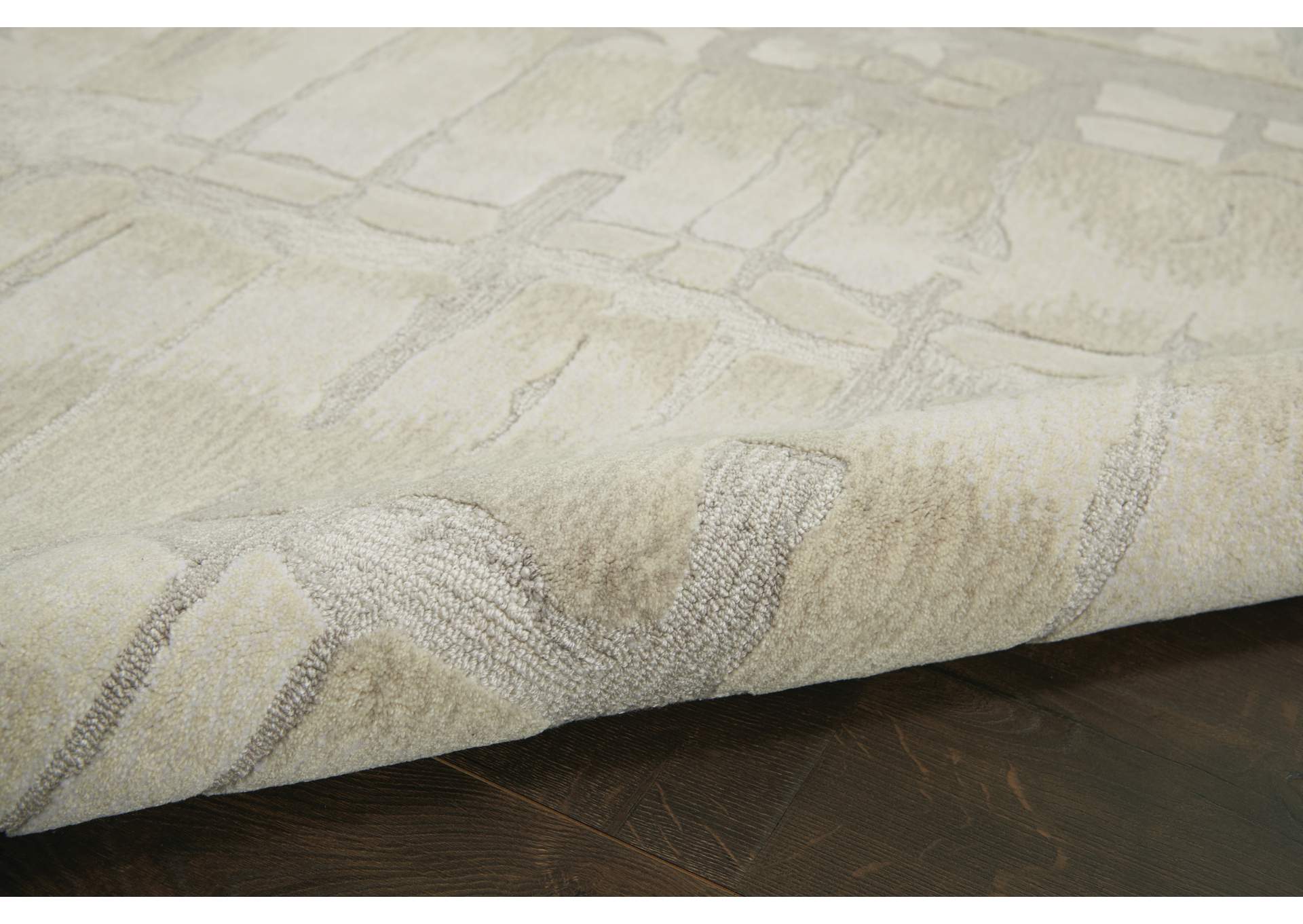 Nourison Symmetry SMM04 Ivory and Beige 4'x6' Area Rug,Nourison