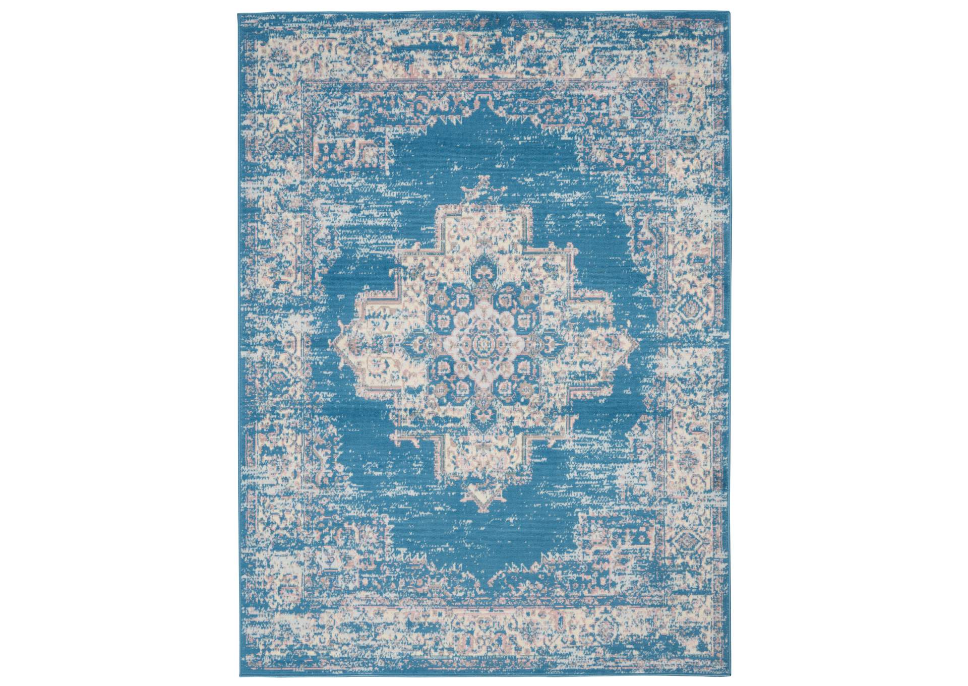 Nourison Grafix GRF14 Blue 6'x9' Persian Area Rug,Nourison