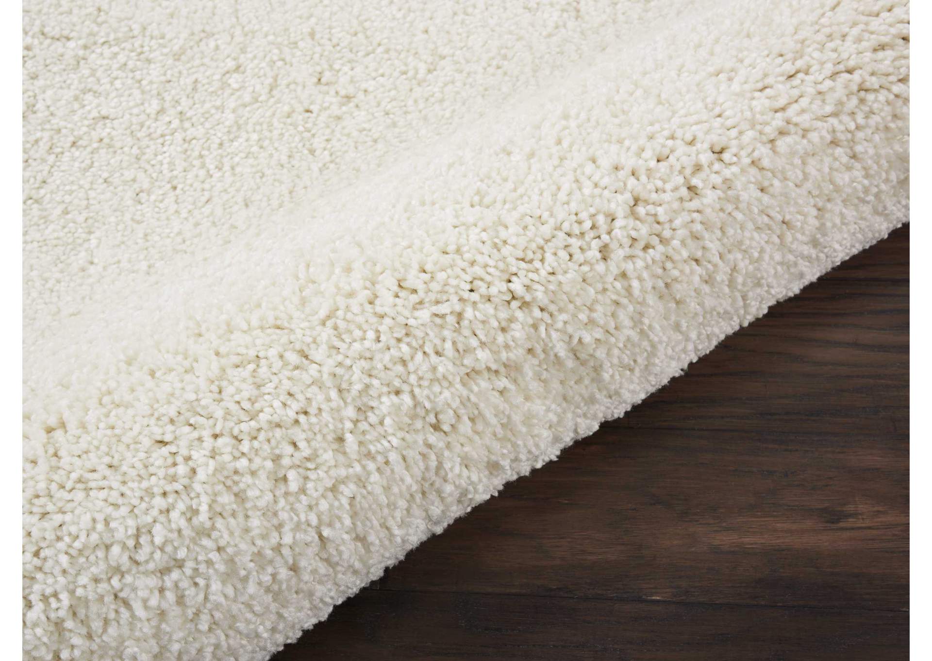 Nourison Malibu Shag MSG01 White 7' Round Rug,Nourison