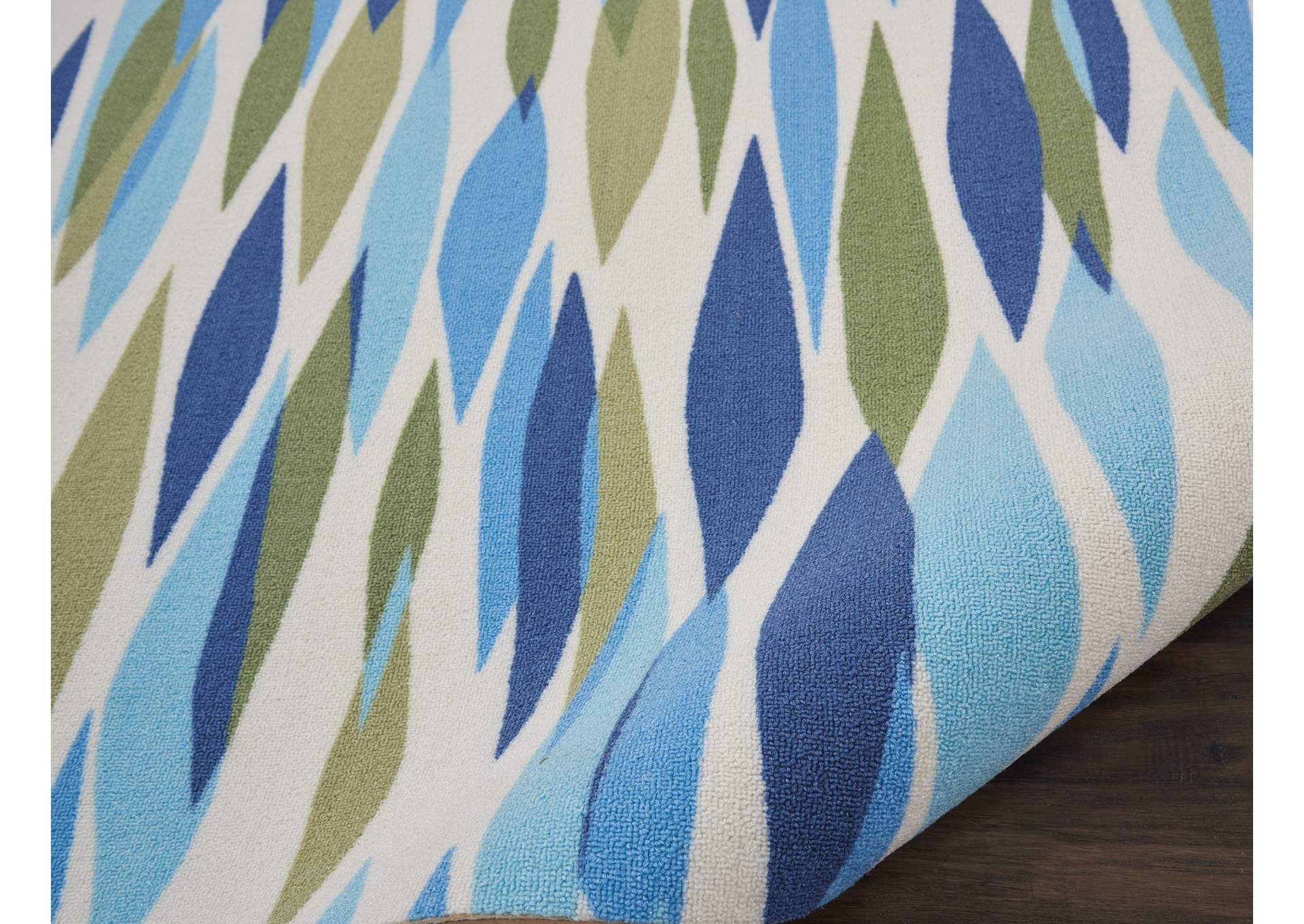 Waverly Sun N Shade SND01 Green 5' Square Area Rug,Nourison