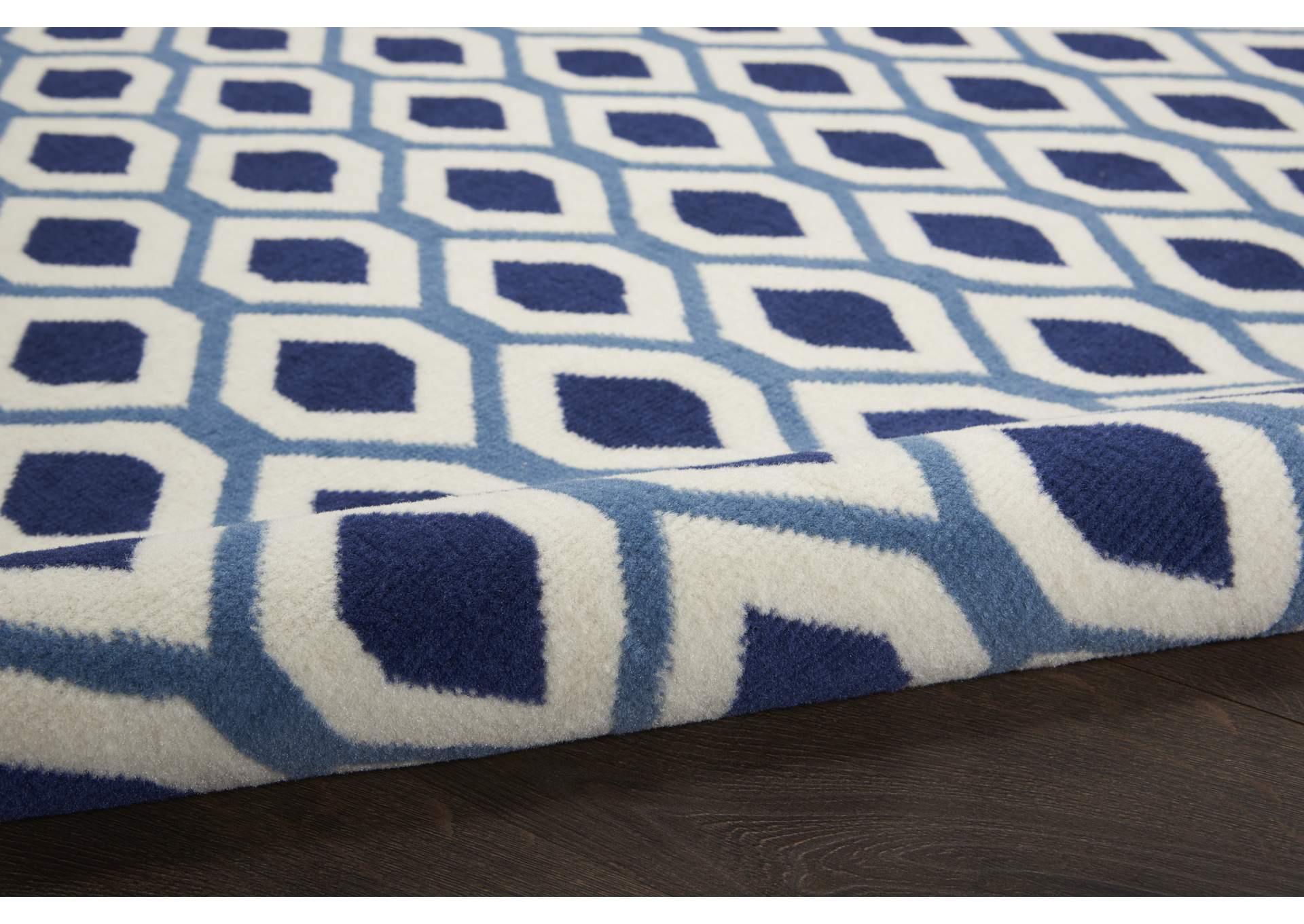 Nourison Grafix GRF22 Blue and White 8'x10' Large Rug,Nourison