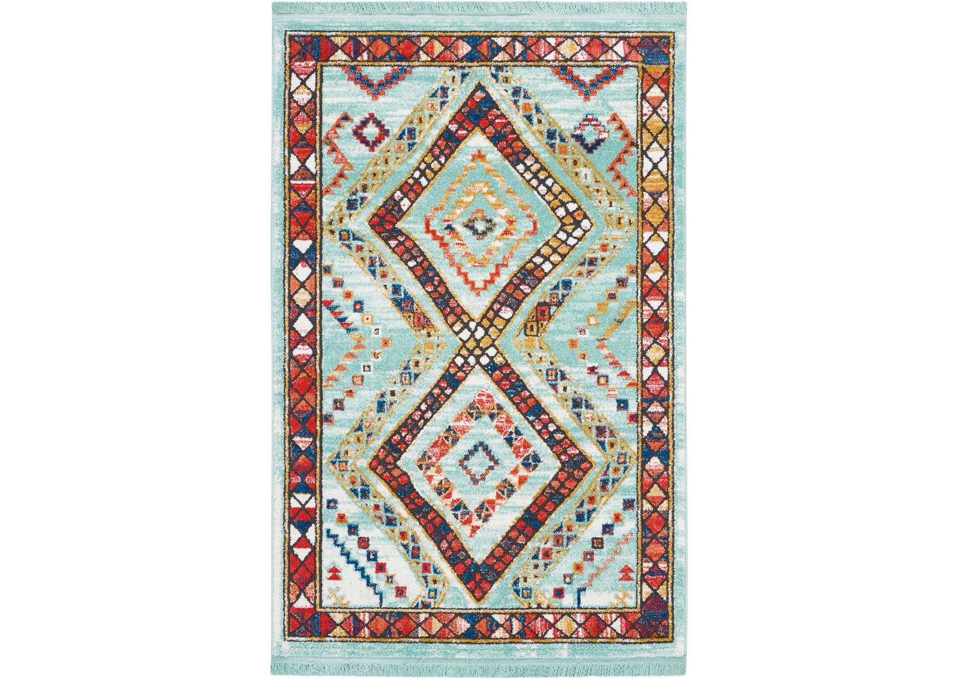 Nourison South Western NAV02 Blue Multicolor 4'x6' Area Rug,Nourison