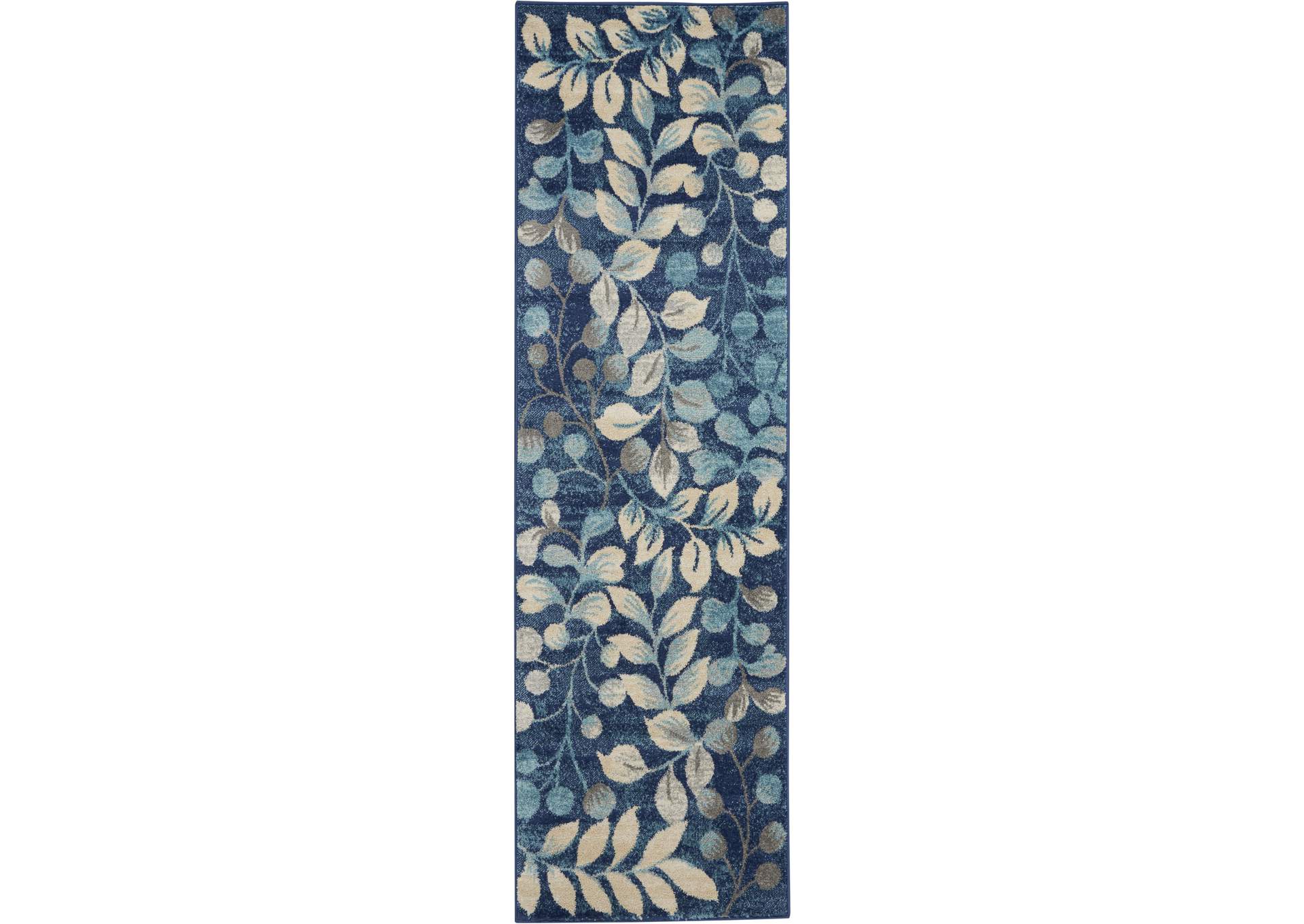 Nourison Tranquil TRA03 Navy Blue 7' Runner Hallway Rug,Nourison