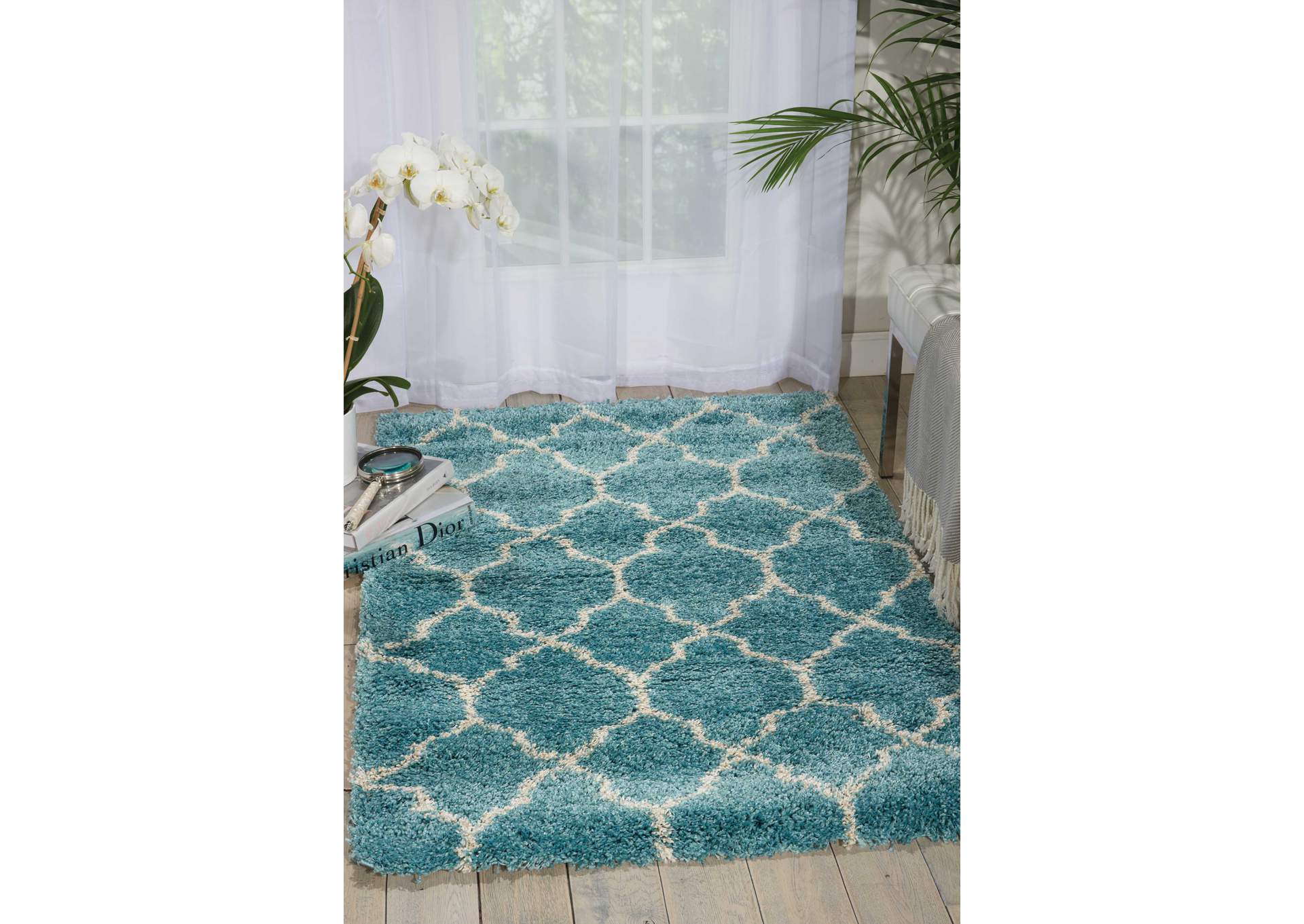 Nourison Amore AMOR2 Blue 3'x5' Area Rug,Nourison
