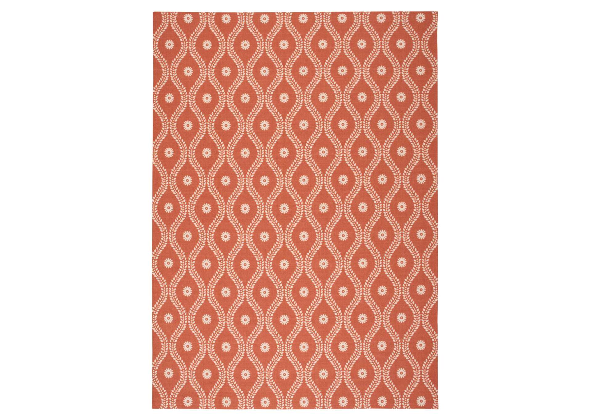 Nourison Home & Garden RS085 Red and Brown 8'x11' Rug,Nourison