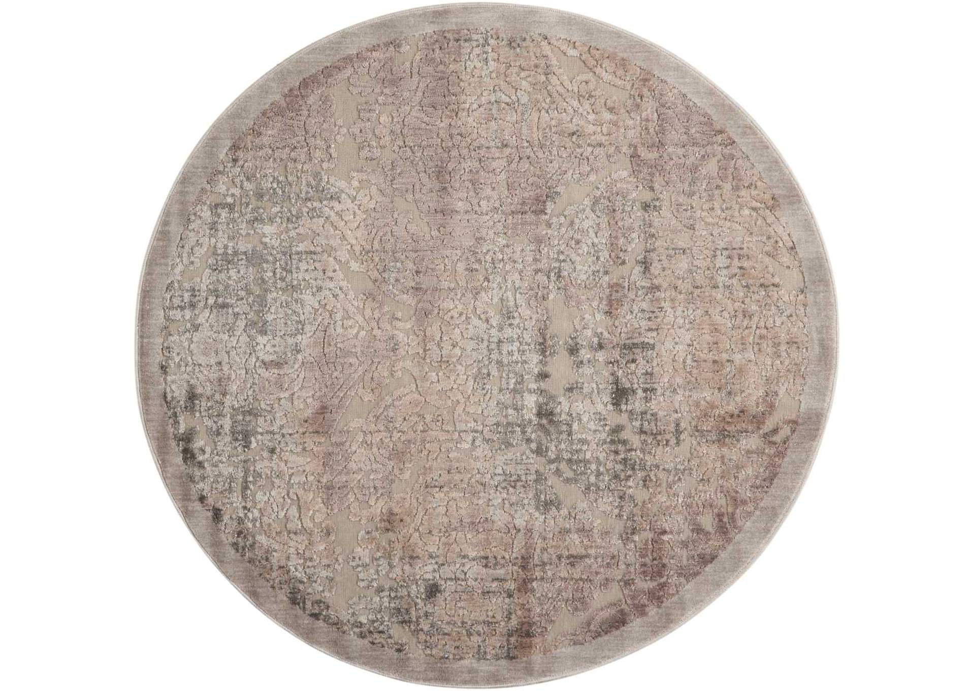 Nourison Graphic Illusions GIL09 Grey 8' Round Rug,Nourison