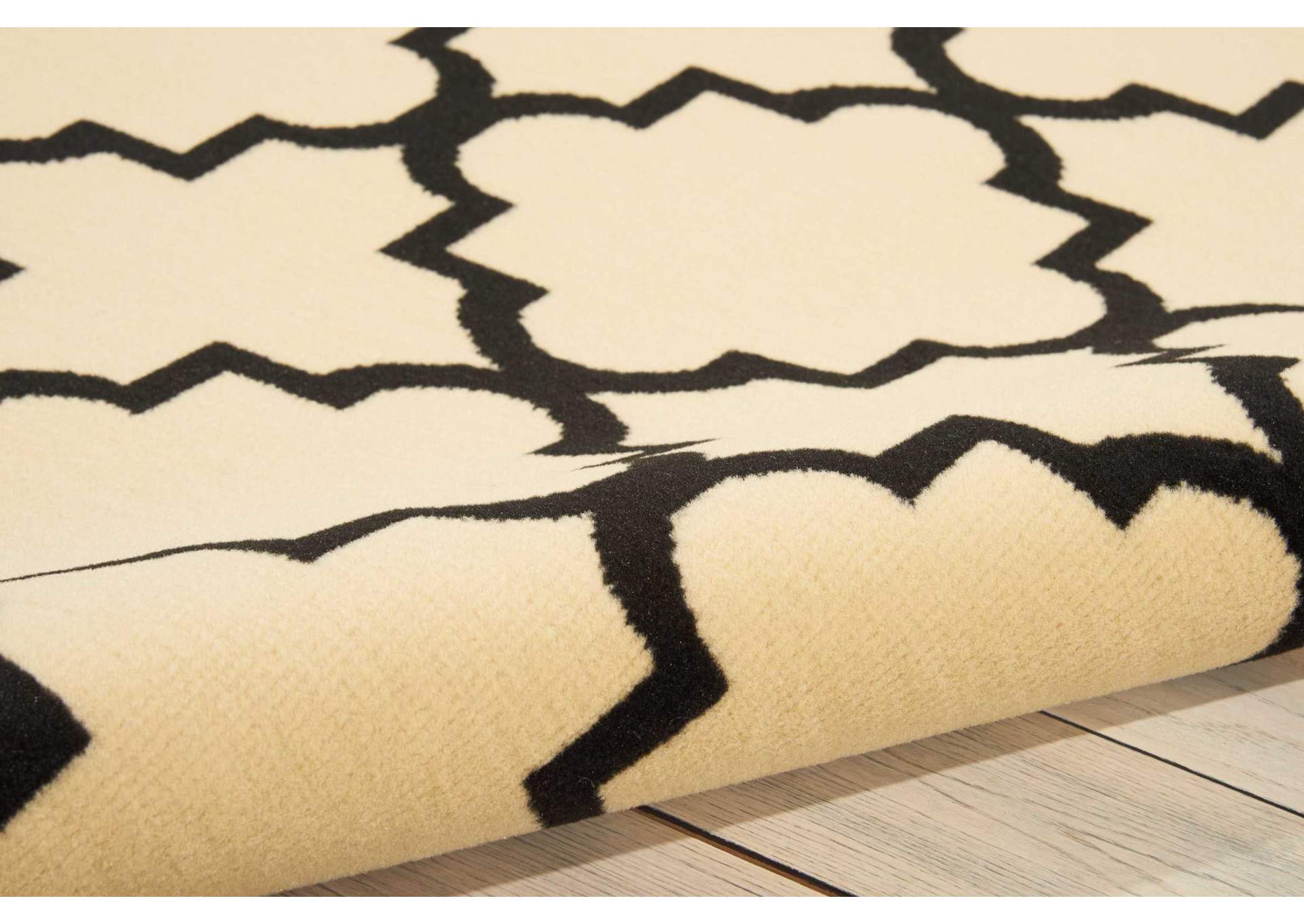Nourison Grafix GRF08 Black and White 5'x7' Area Rug,Nourison