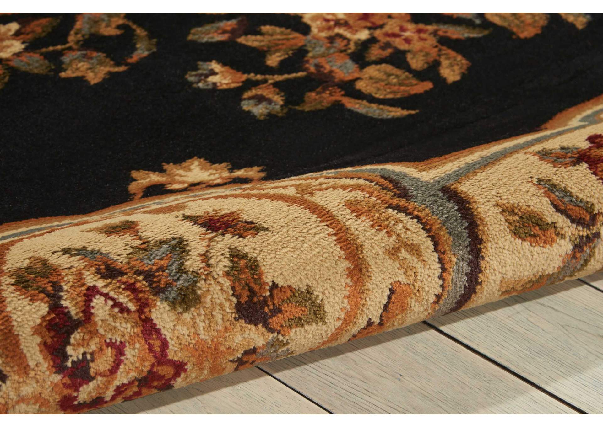 Nourison Paramount PAR37 Black 5' Round Area Rug,Nourison