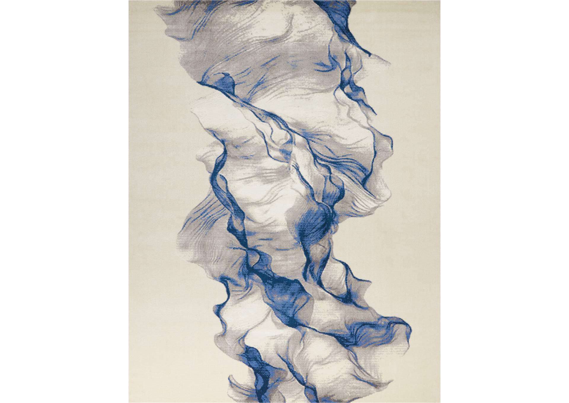 Nourison Twilight TWI27 Ivory and Blue 8'x10' Large Rug,Nourison