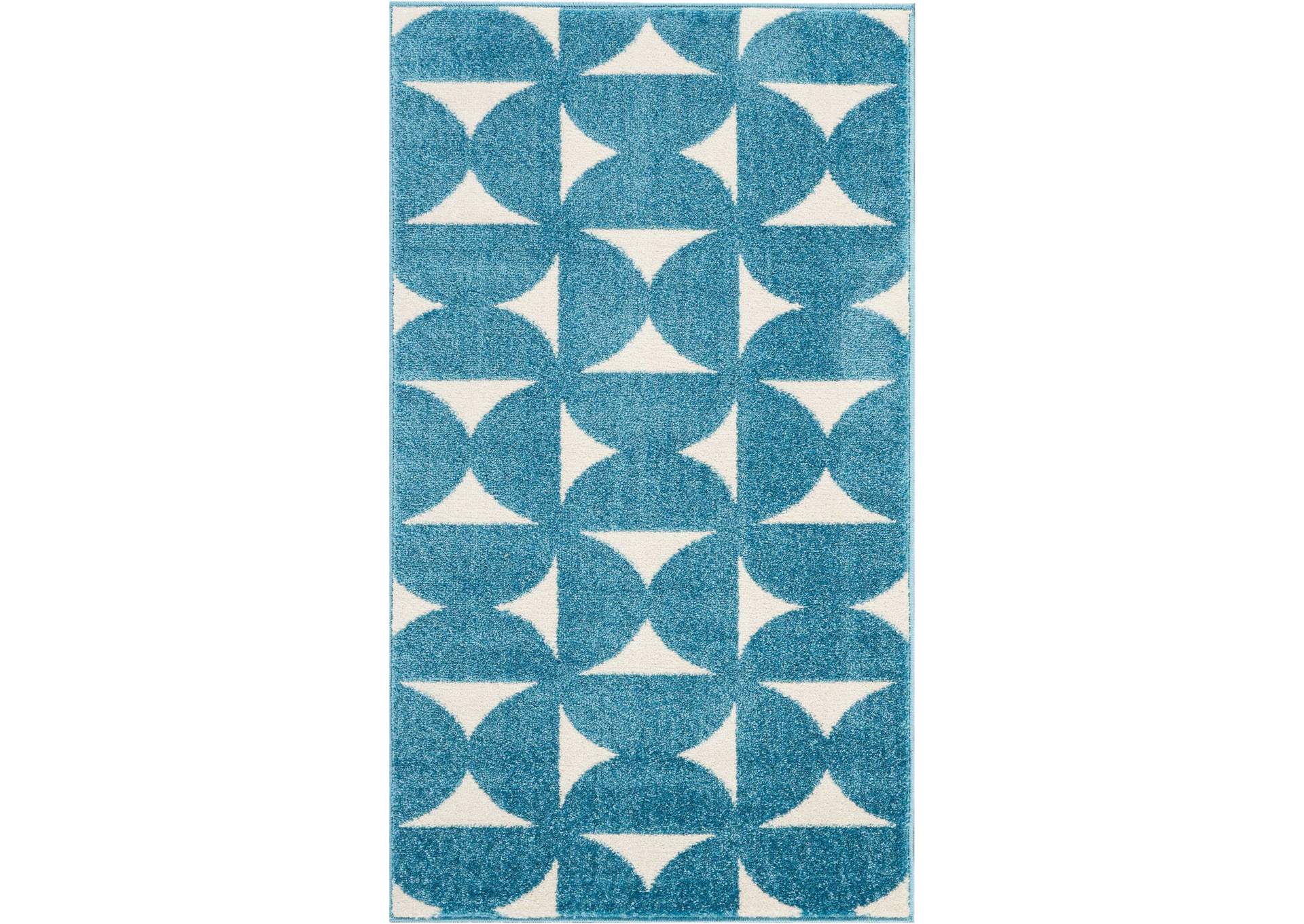 Nourison Harper 2' X 4' Blue Retro Area Rug,Nourison