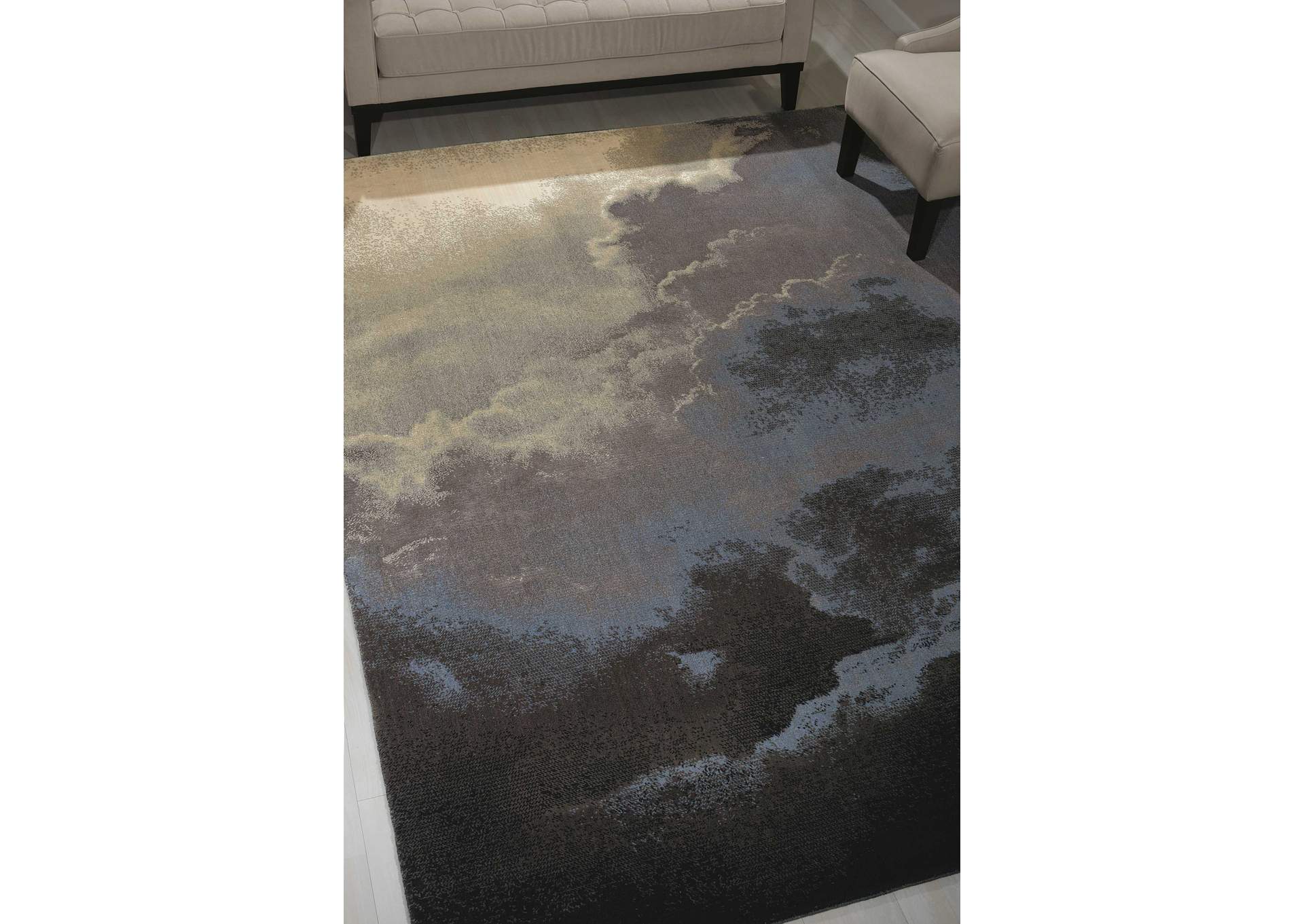 Nourison Twilight TWI18 Black and Grey 9'x12' Oversized Rug,Nourison