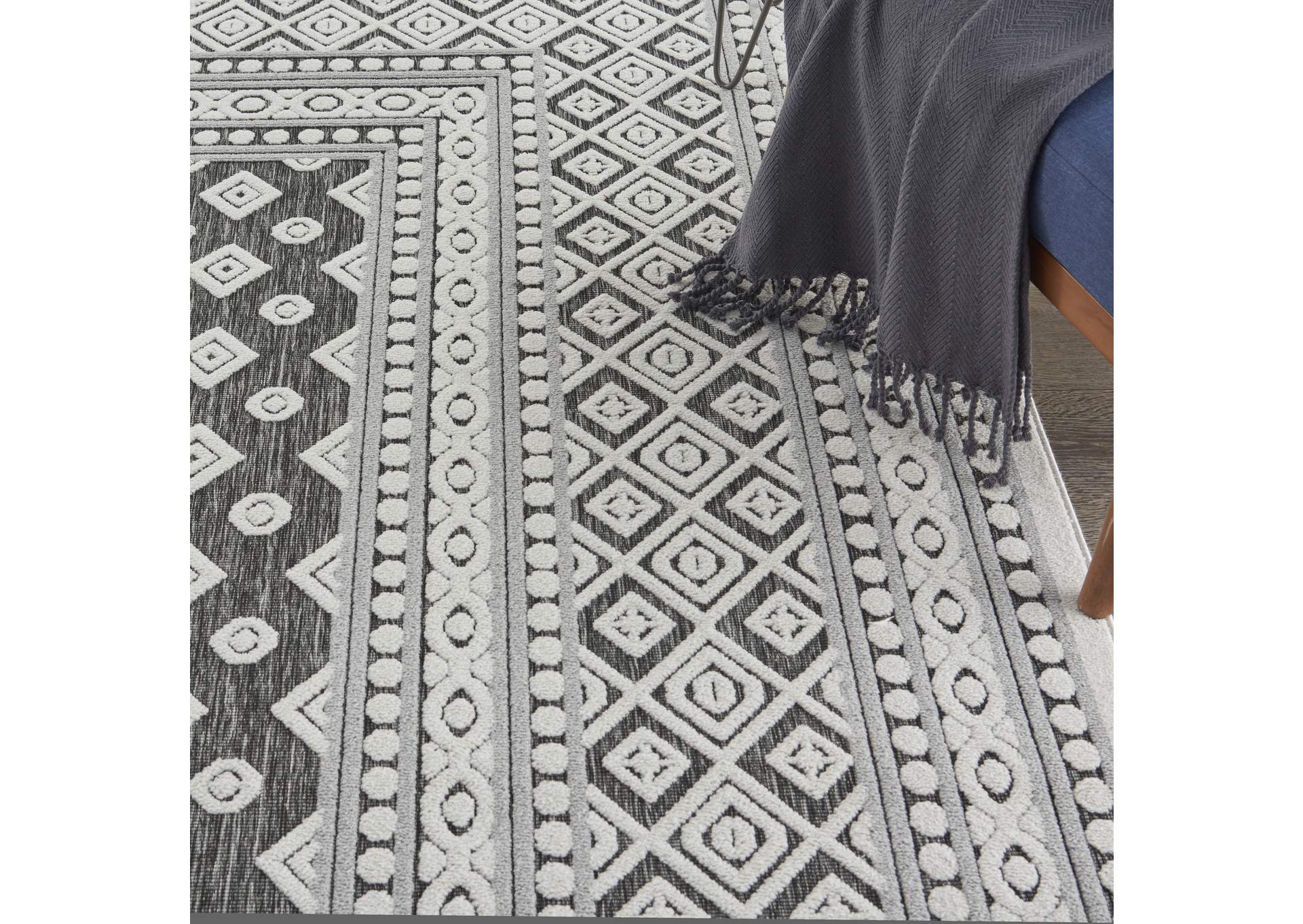 Nourison Key Largo 8'x10' Dark Grey Area Rug,Nourison