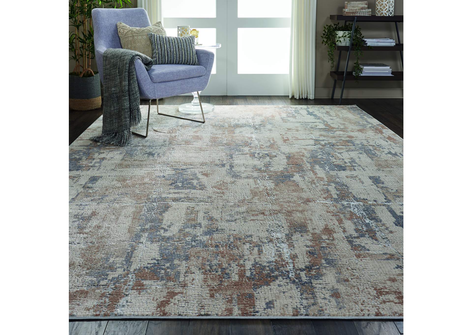 Nourison Rustic Textures RUS06 Beige and Grey 9'x13' Oversized Rug,Nourison
