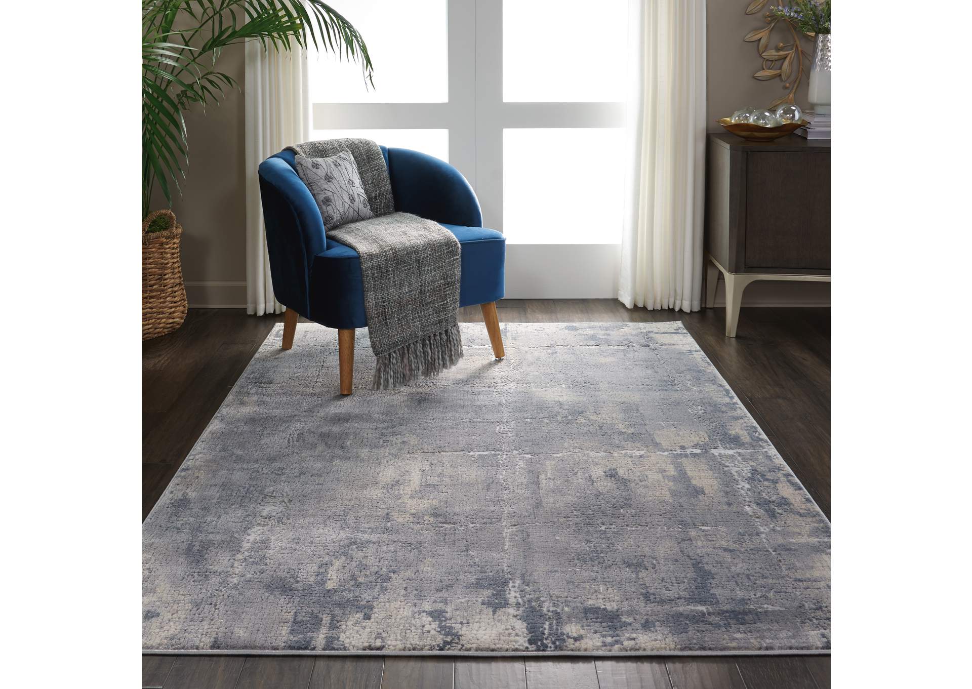 Nourison Rustic Textures RUS06 Grey and Beige 4'x6' Rustic Area Rug,Nourison