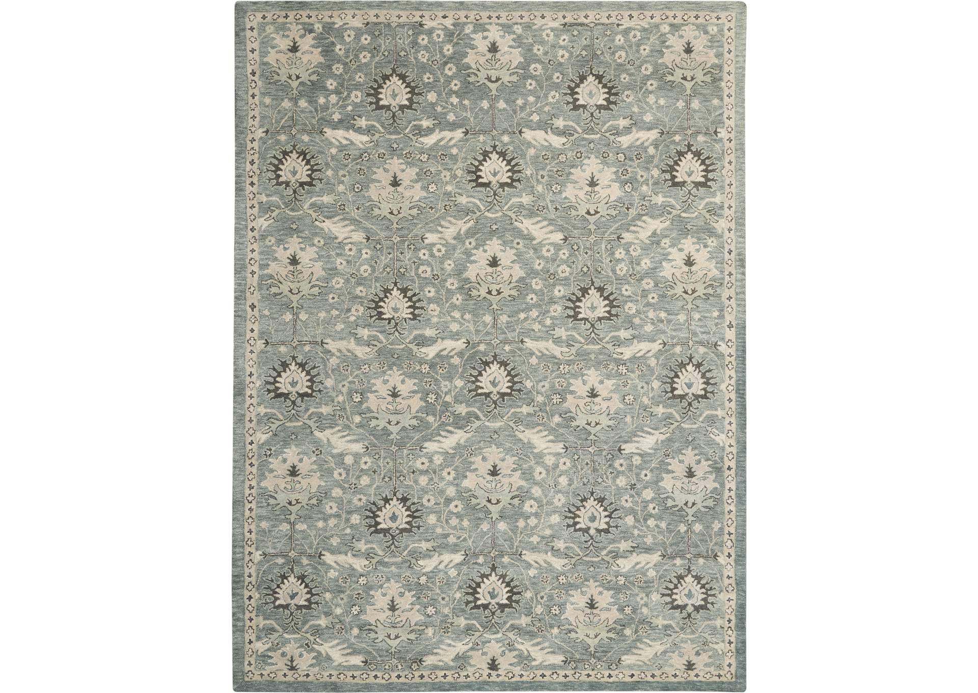 Nourison Jazmine JAZ02 Seafoam Green 9'x12' Oversized Wool Rug,Nourison