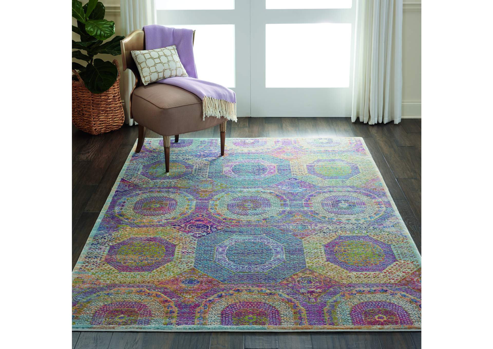 Nourison Ankara Global ANR05 Multicolor 5'x8' Boho Area Rug,Nourison