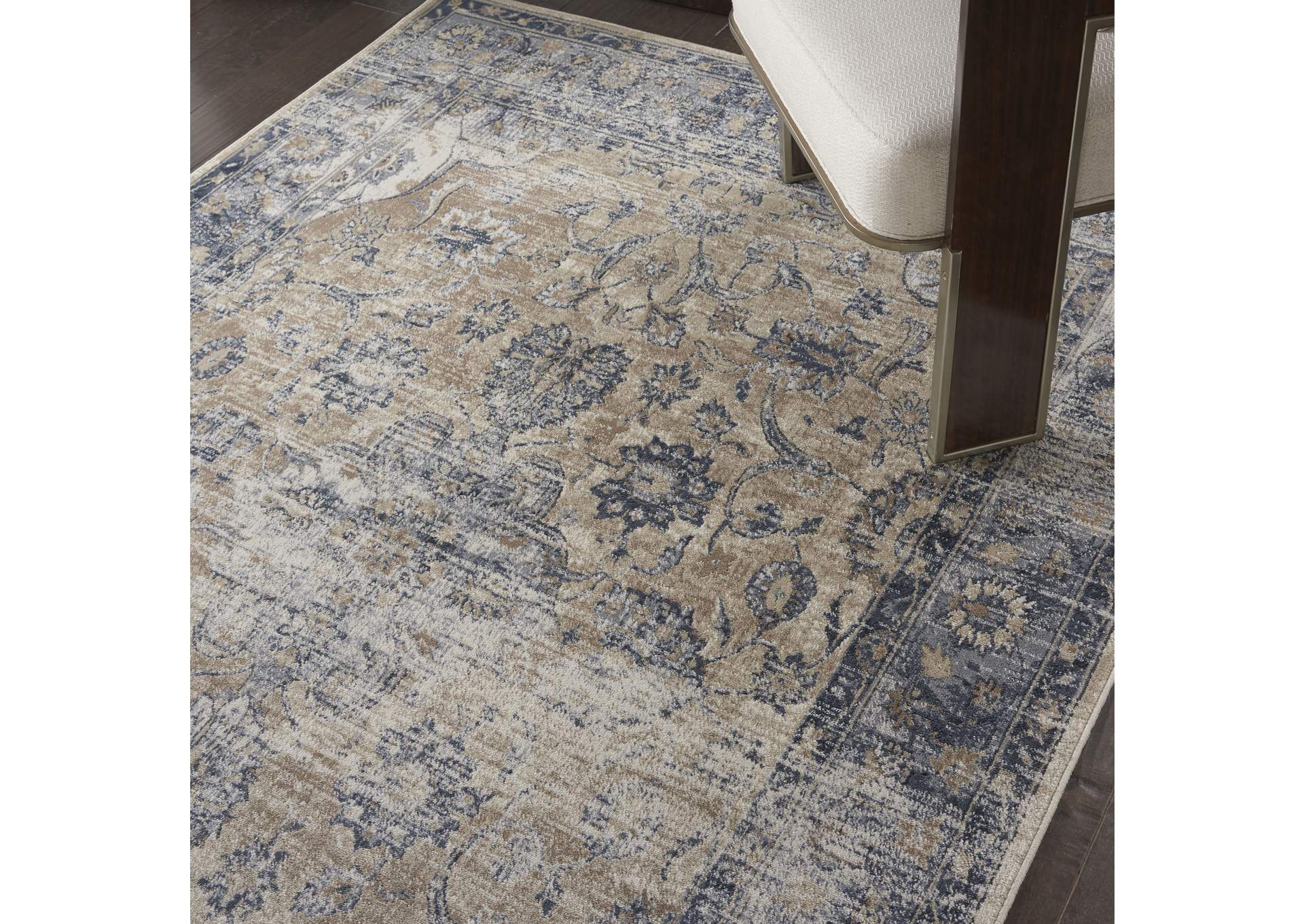 Malta by kathy ireland Home MAI13 Blue/Ivory 4'x6' Area Rug,Nourison