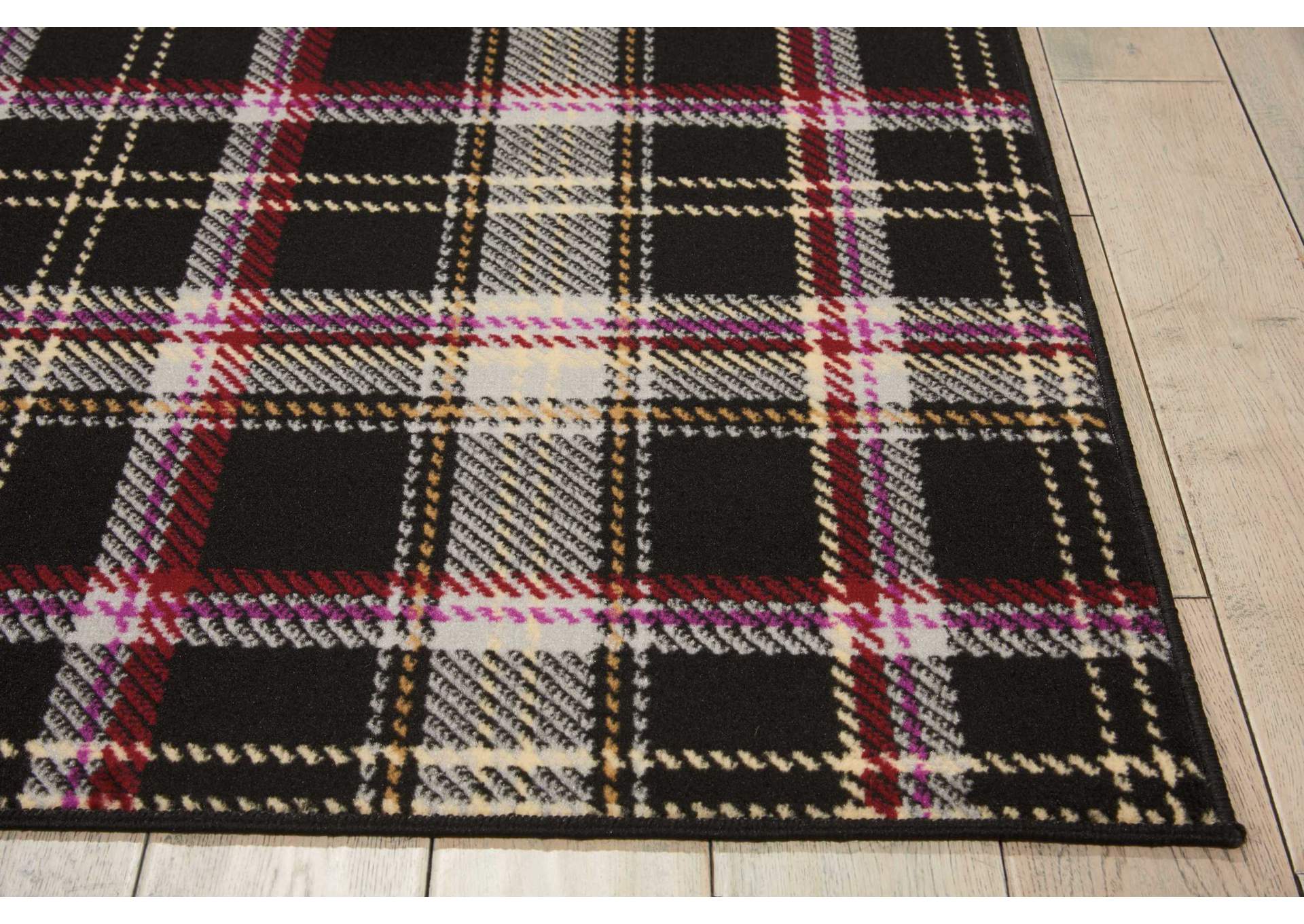 Nourison Grafix GRF03 Black and Red 5'x7' Area Rug,Nourison
