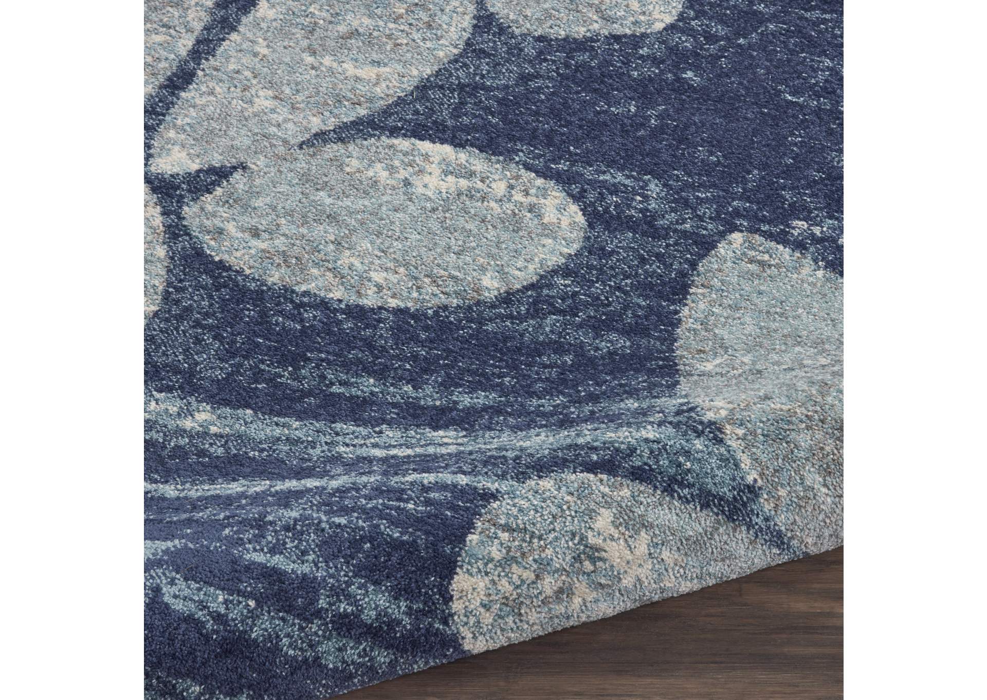 Nourison Tranquil 2'x4' Navy Blue Modern Small Rug,Nourison