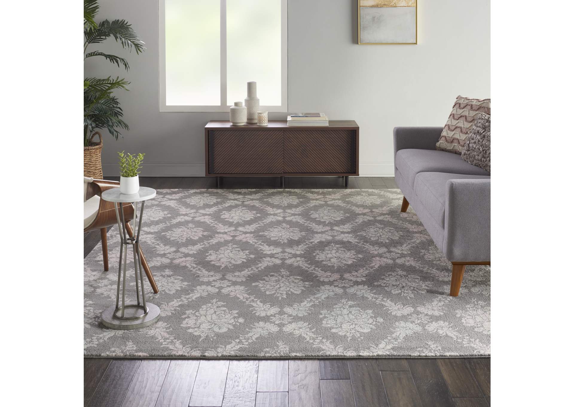 Nourison Tranquil TRA09 Pink and Grey 8'x10' Large Rug,Nourison