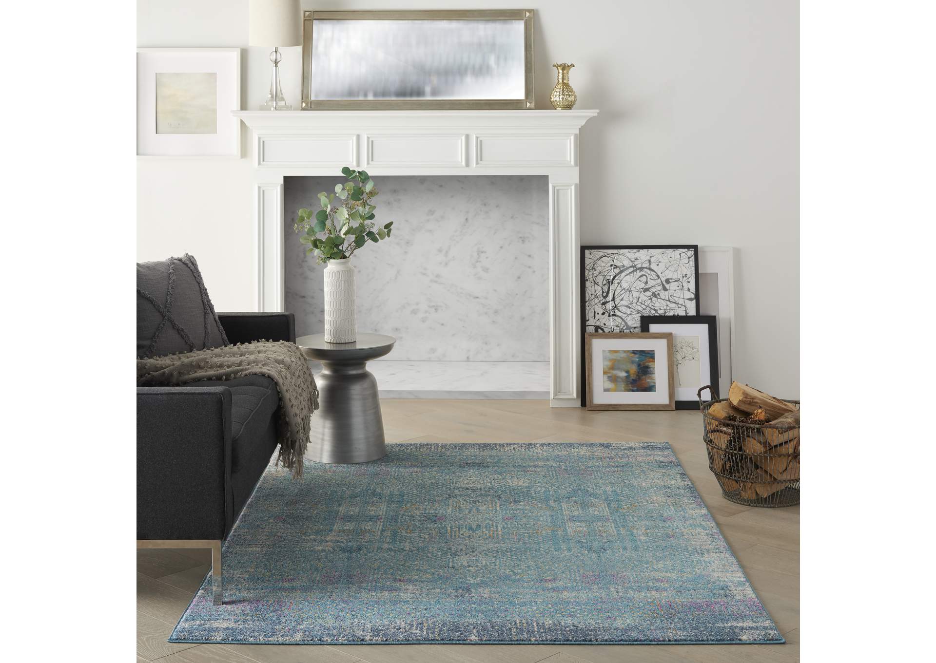 Nourison Passion 4'x6' Blue Area Rug,Nourison