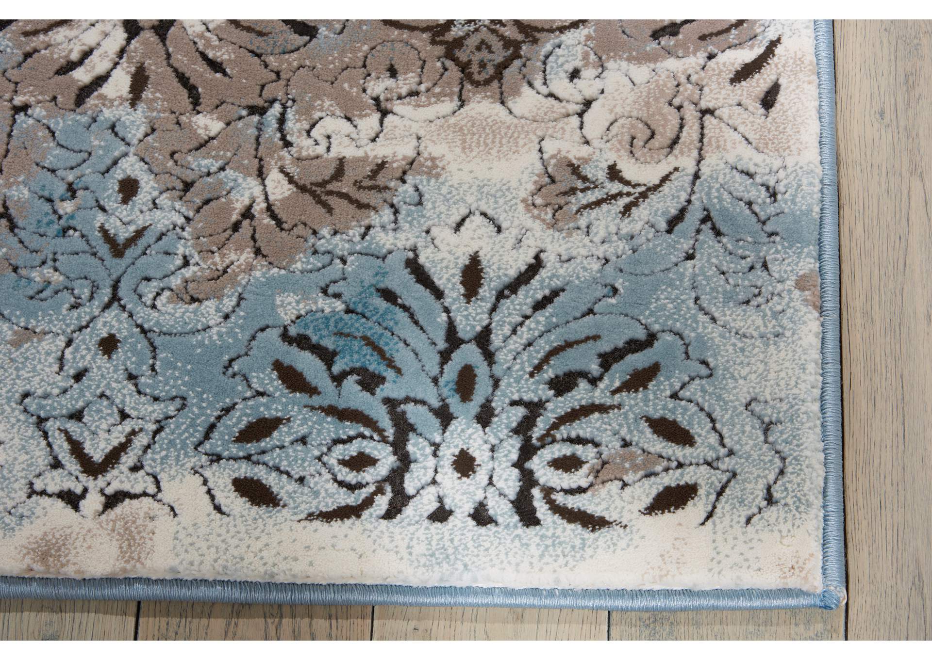 Nourison Karma KRM05 Blue and White 5'x7' Area Rug,Nourison