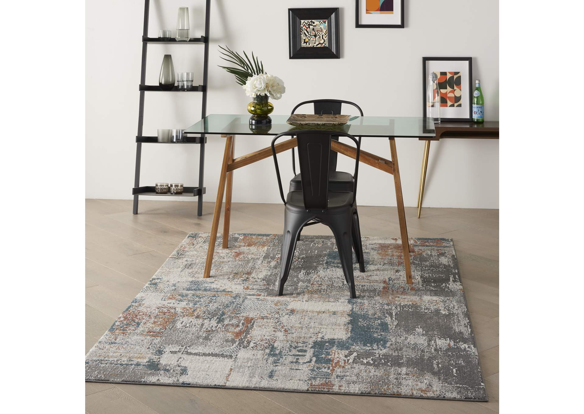 Nourison Tangra 4'x6' Grey Multi Area Rug,Nourison