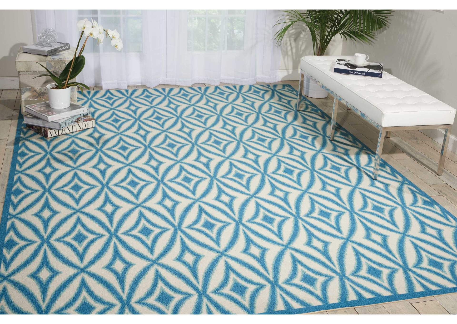 Waverly Sun N Shade SND19 Blue 8'x11' Rug,Nourison