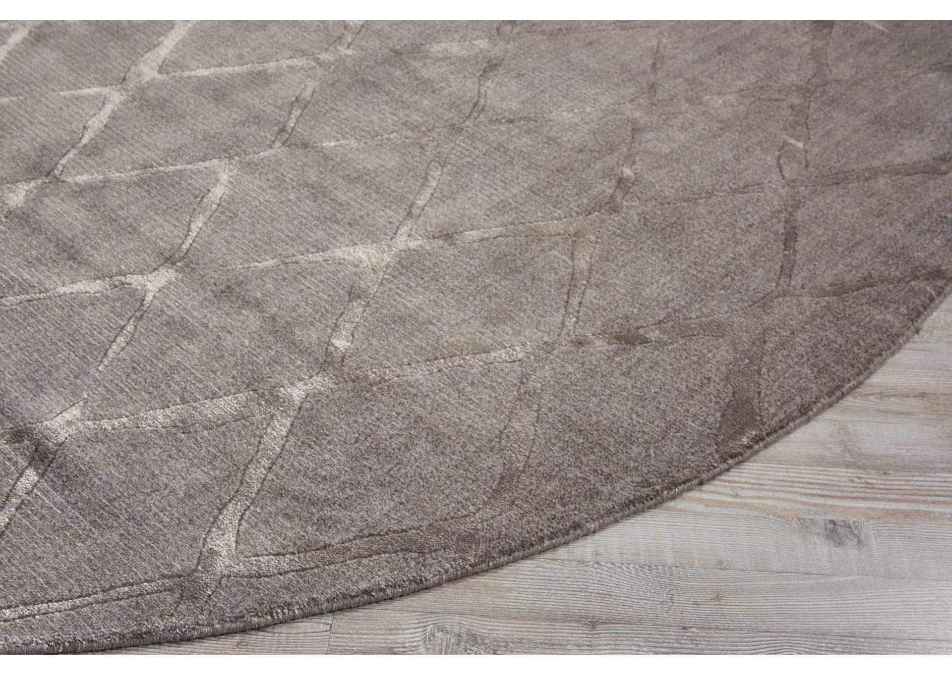 Nourison Twilight TWI15 Silver and Grey 8' Round Large Rug,Nourison