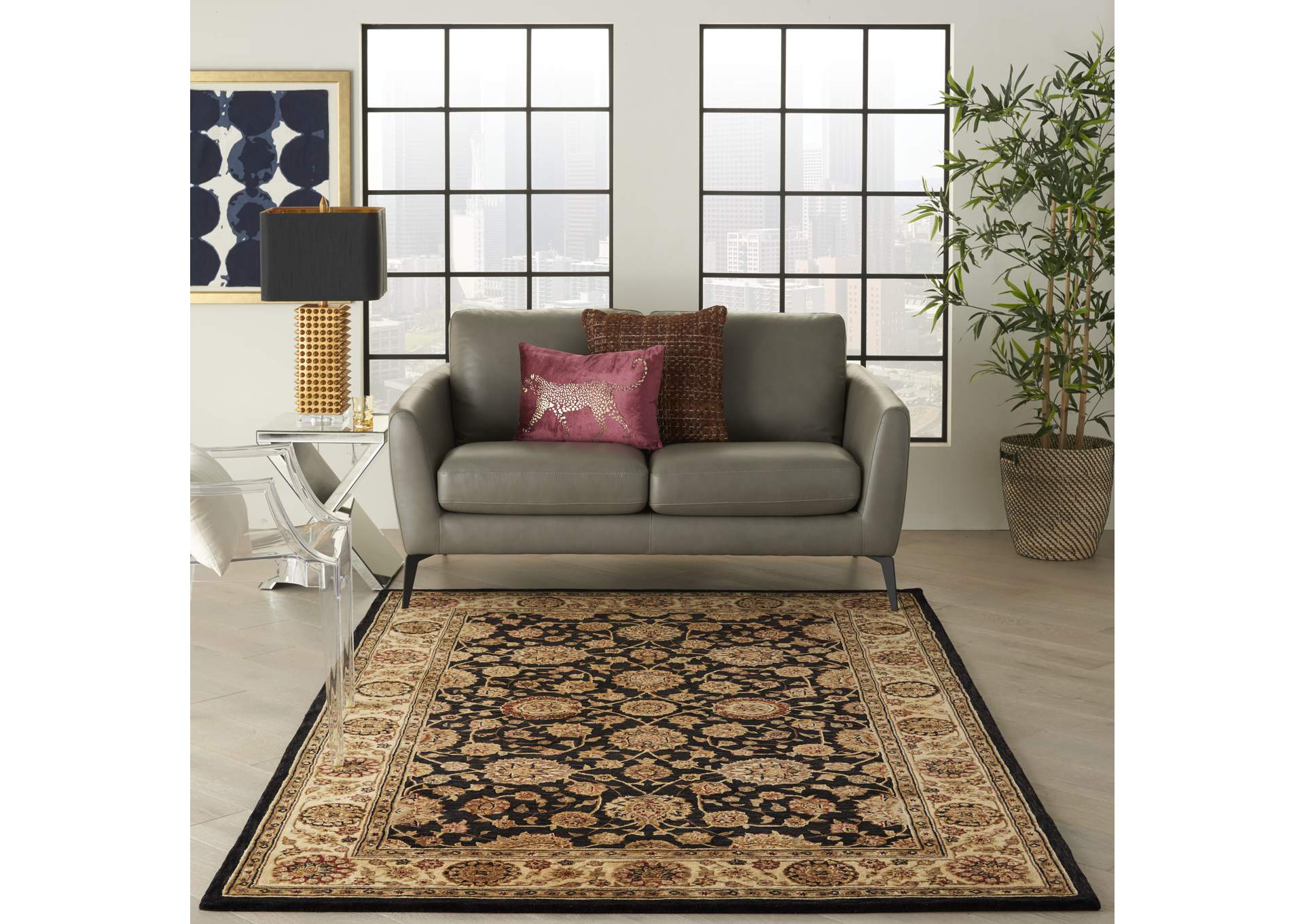 Nourison 2000 2204 Navy Blue 6'x9' Area Rug,Nourison