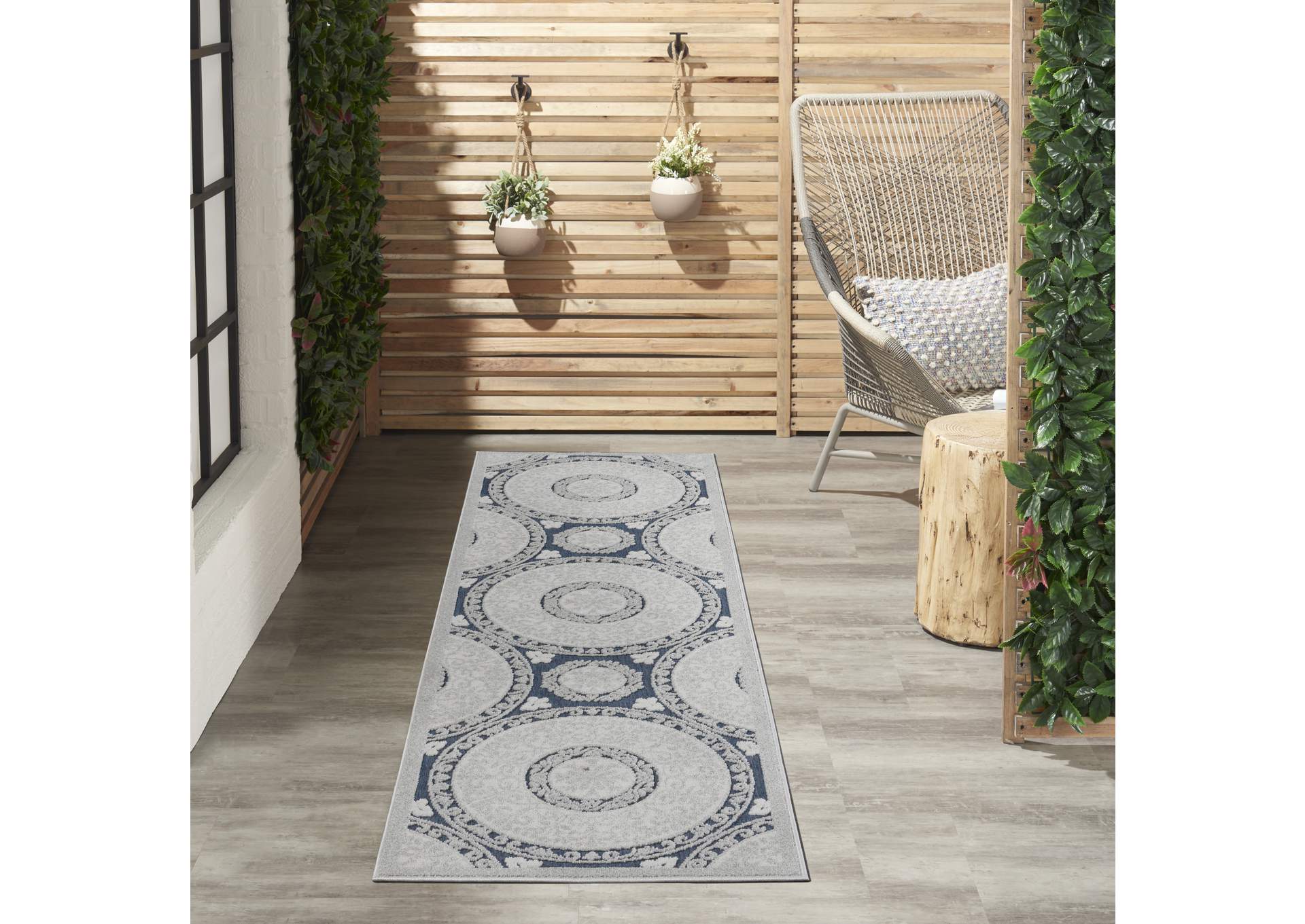Nourison Key Largo 10' Runner Blue Area Rug,Nourison