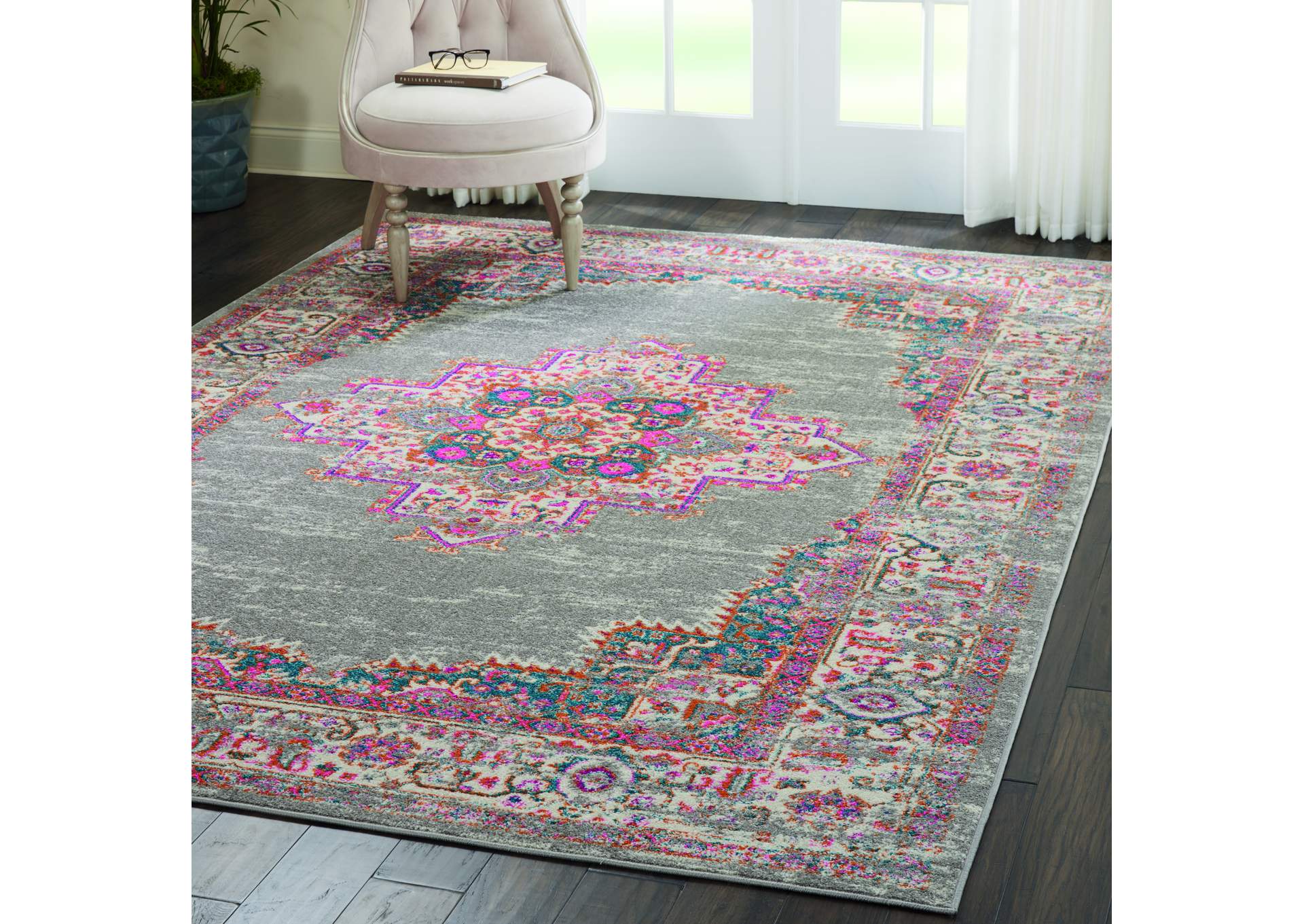 Nourison Passion PSN03 Grey 7'x10' Large Rug,Nourison