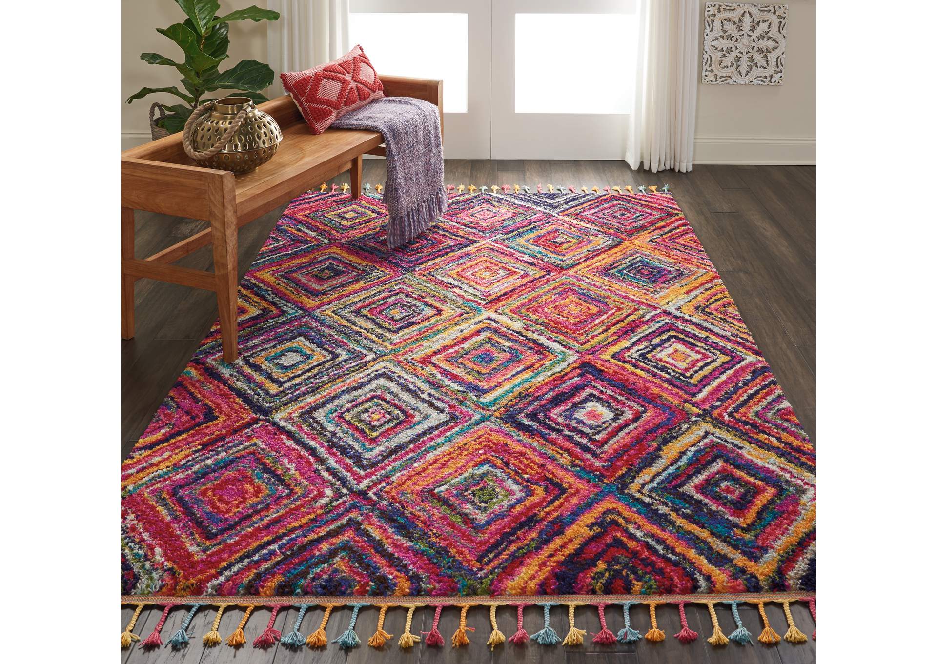 Nourison Nomad NMD01 Red 5'x8' Tribal Area Rug,Nourison