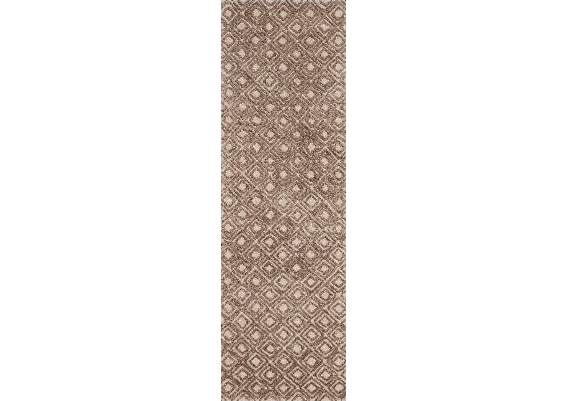 Nourison Deco Mod DEC02 Taupe 8' Runner Hallway Rug,Nourison