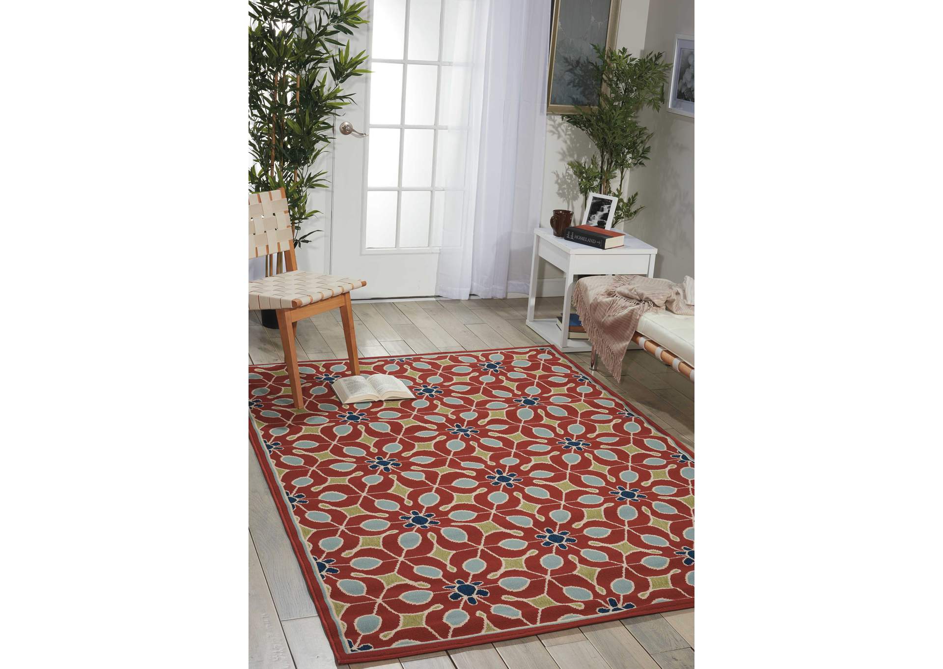 Nourison Caribbean CRB07 Rust Red 8'x11' Oversized Rug,Nourison