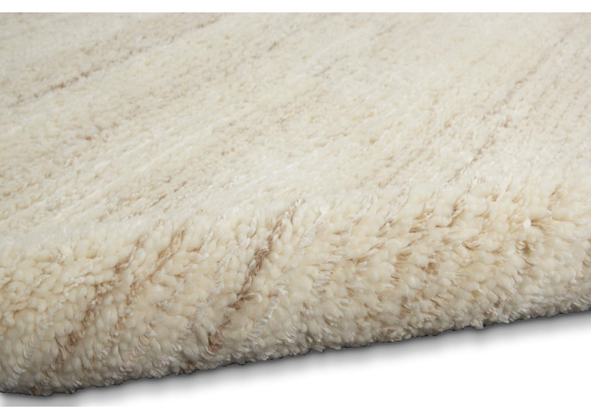 Calvin Klein Agadir 8' x 10' Beige Ribbed Shag Area Rug,Nourison