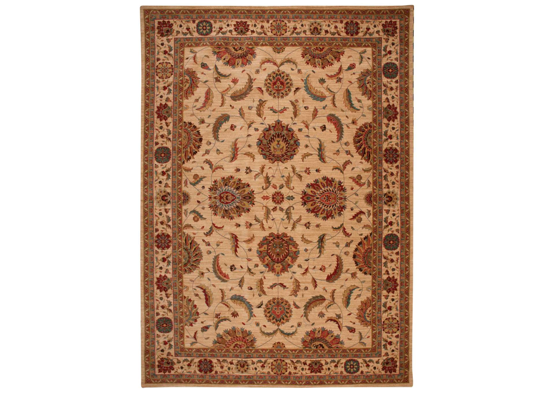 Nourison Living Treasures LI04 Beige and Red 10'x14' Rug,Nourison