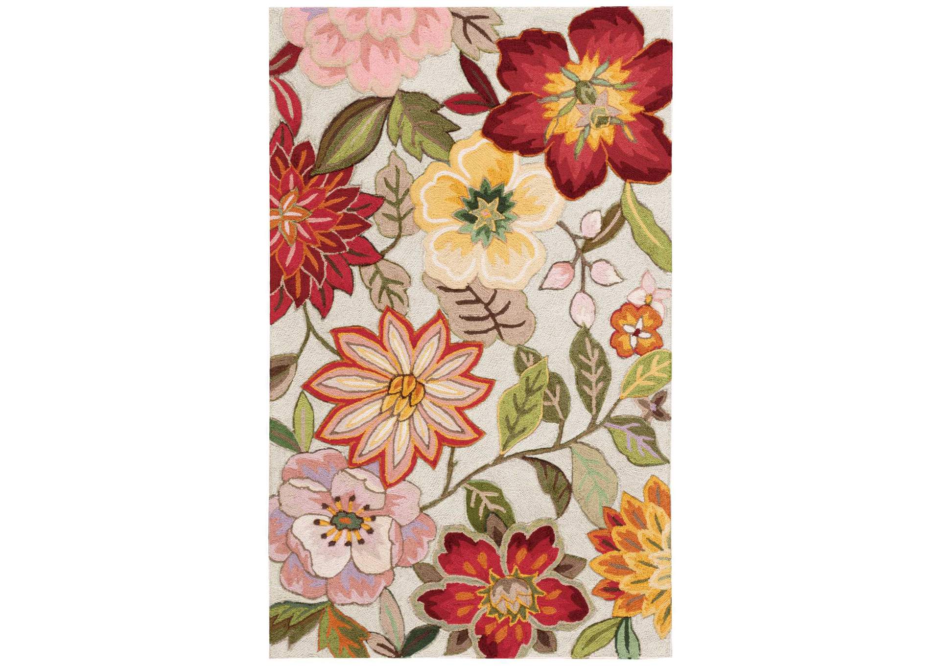 Nourison Fantasy FA18 White Multicolor 4'x6' Area Rug,Nourison