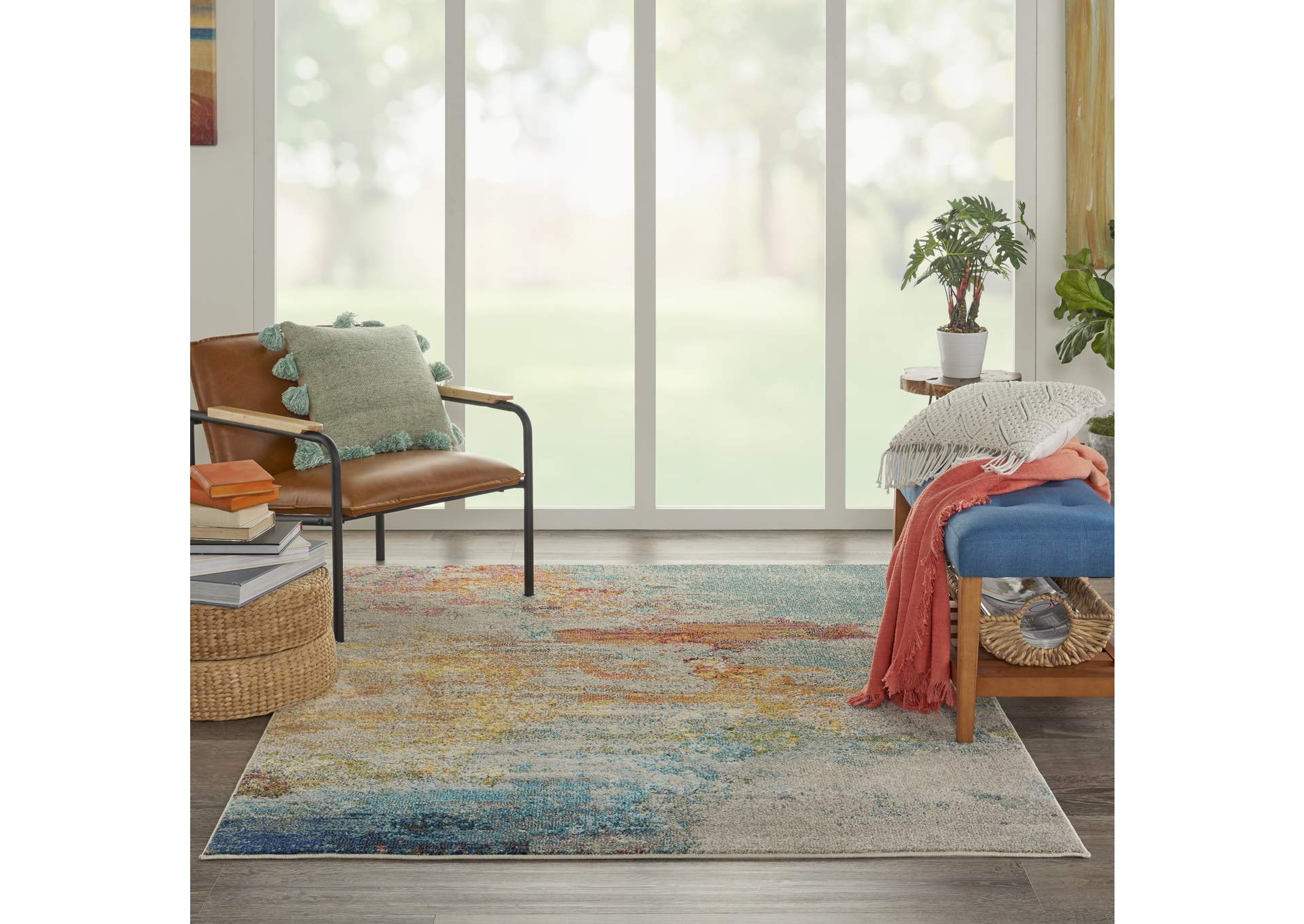 Nourison Celestial CES02 Multicolor 5'x7' Abstract Area Rug,Nourison