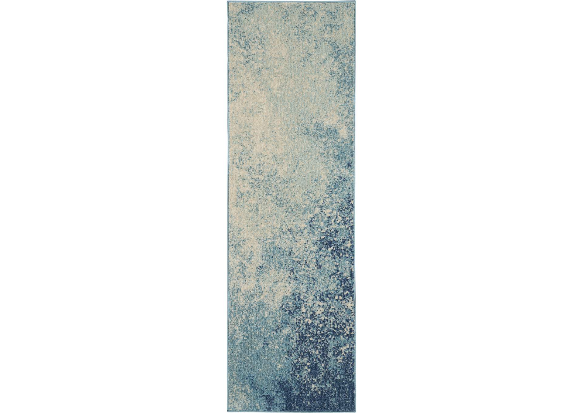 Nourison Passion 6' Runner Navy Light Blue Area Rug,Nourison