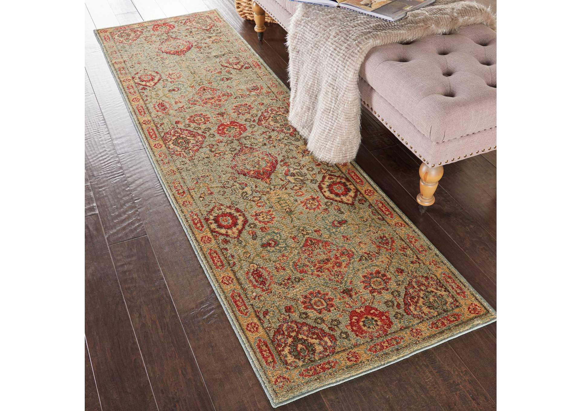 Nourison Somerset ST90 Light Green 6' Runner Hallway Rug,Nourison