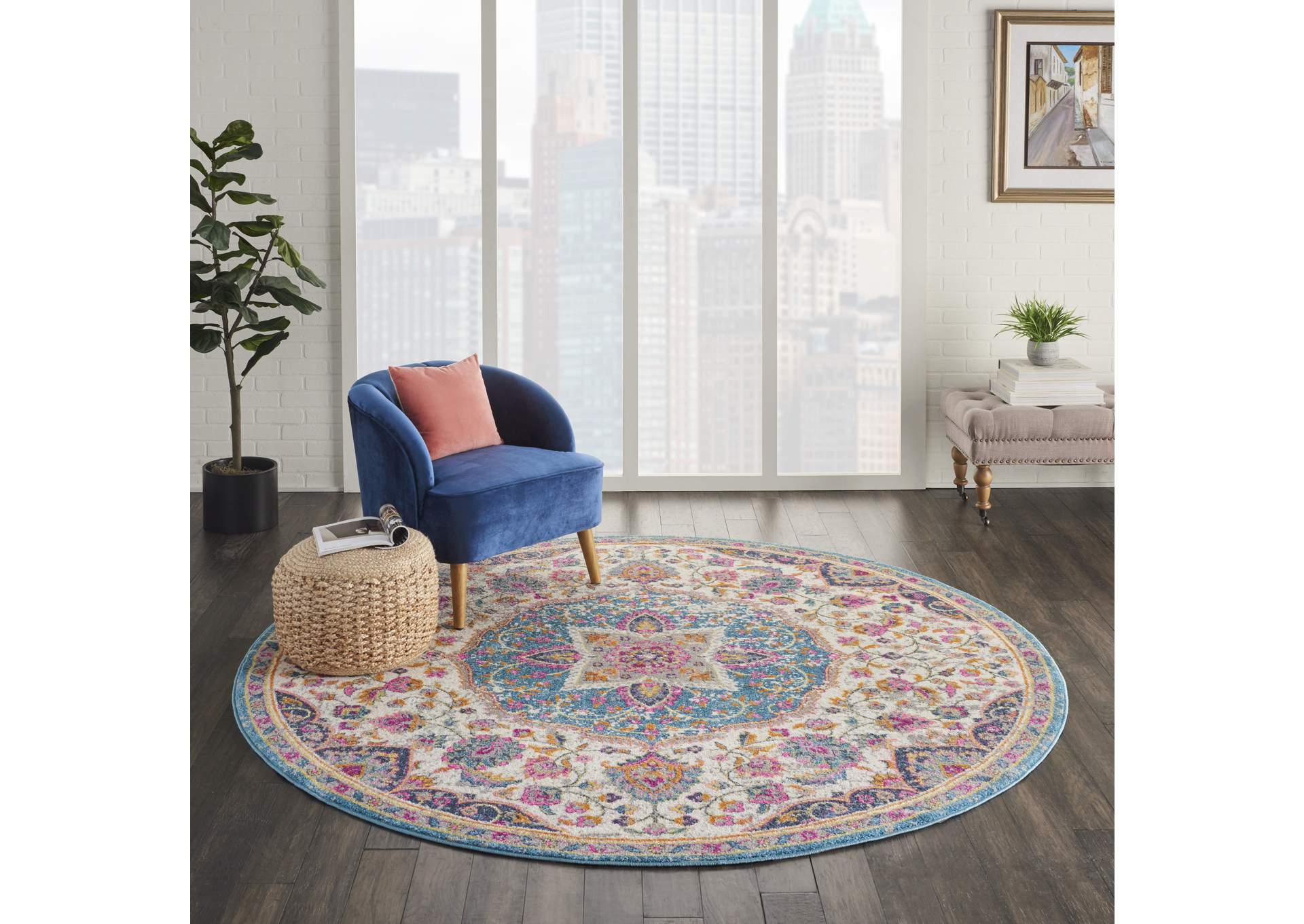 Nourison Passion Bohemian Ivory Multi Colored Area Rug,Nourison