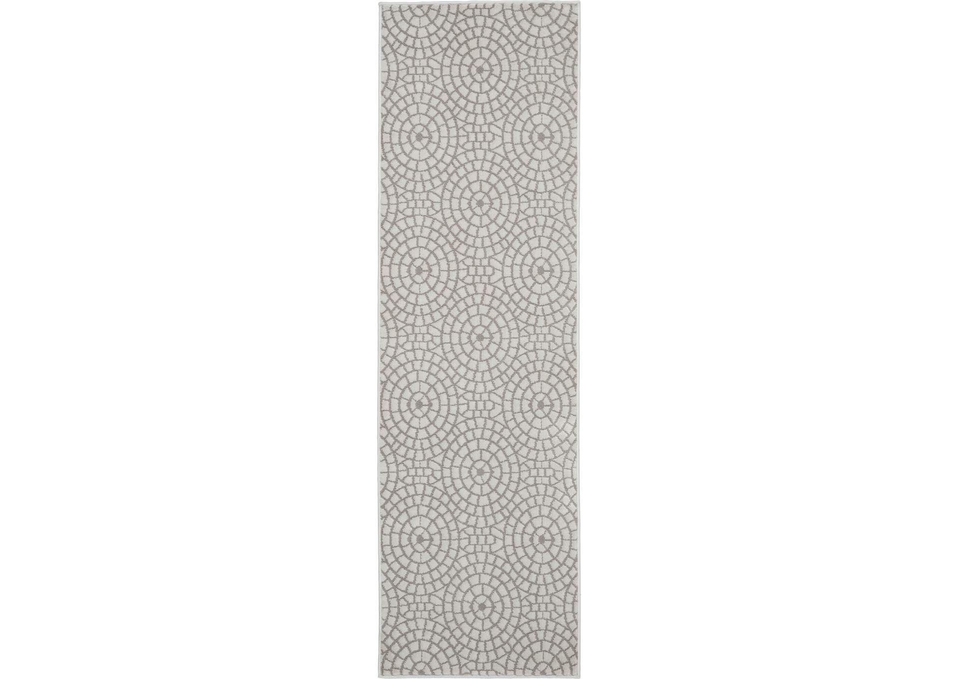 Nourison Urban Chic URC04 White 7' Runner Hallway Rug,Nourison