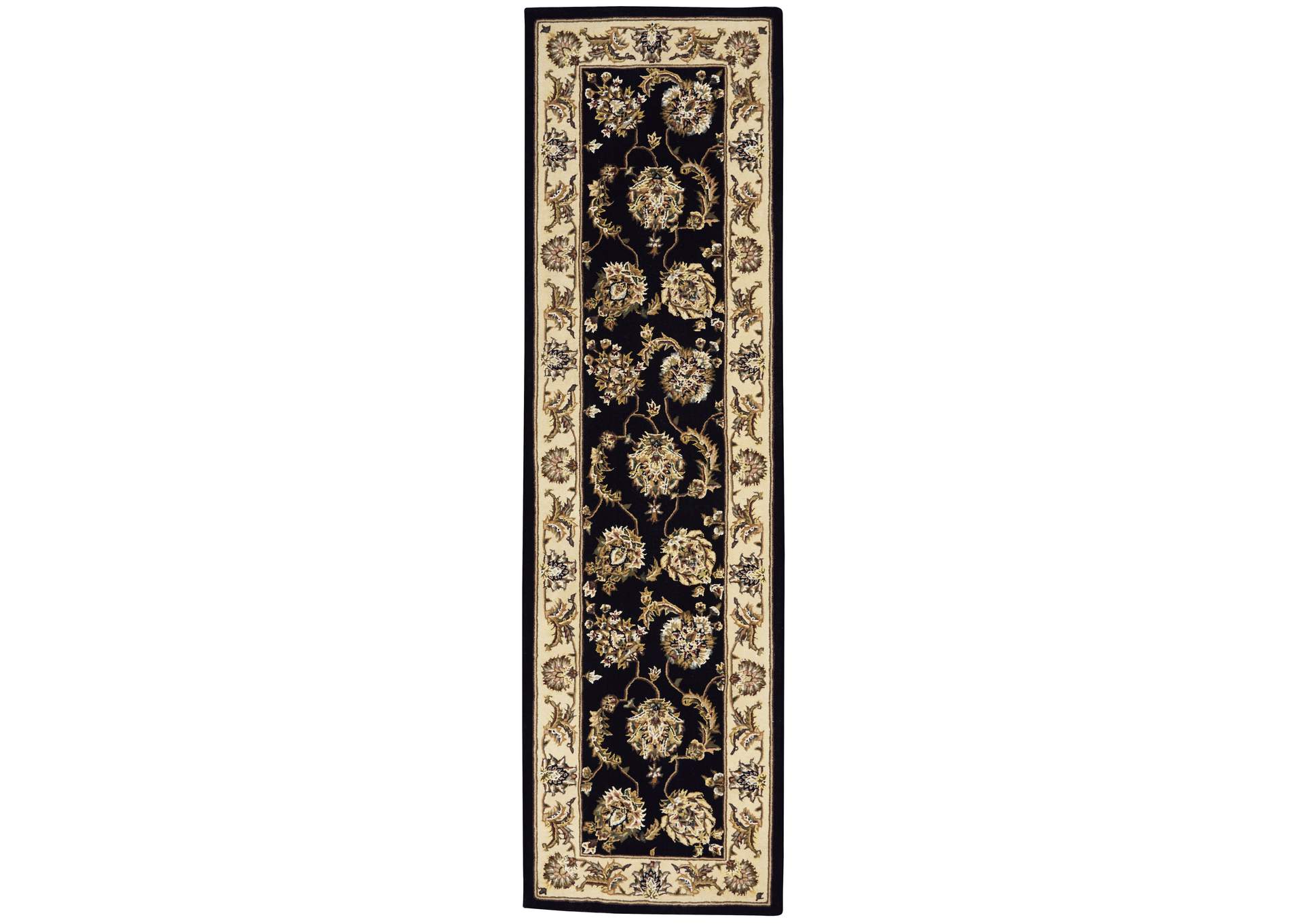Nourison 2000 8' Runner Black Area Rug,Nourison
